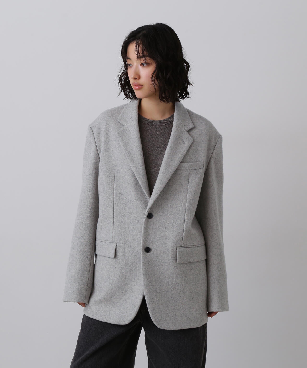 YLEVE / NON MULESING WOOL OVERDYE MELTON JACKET