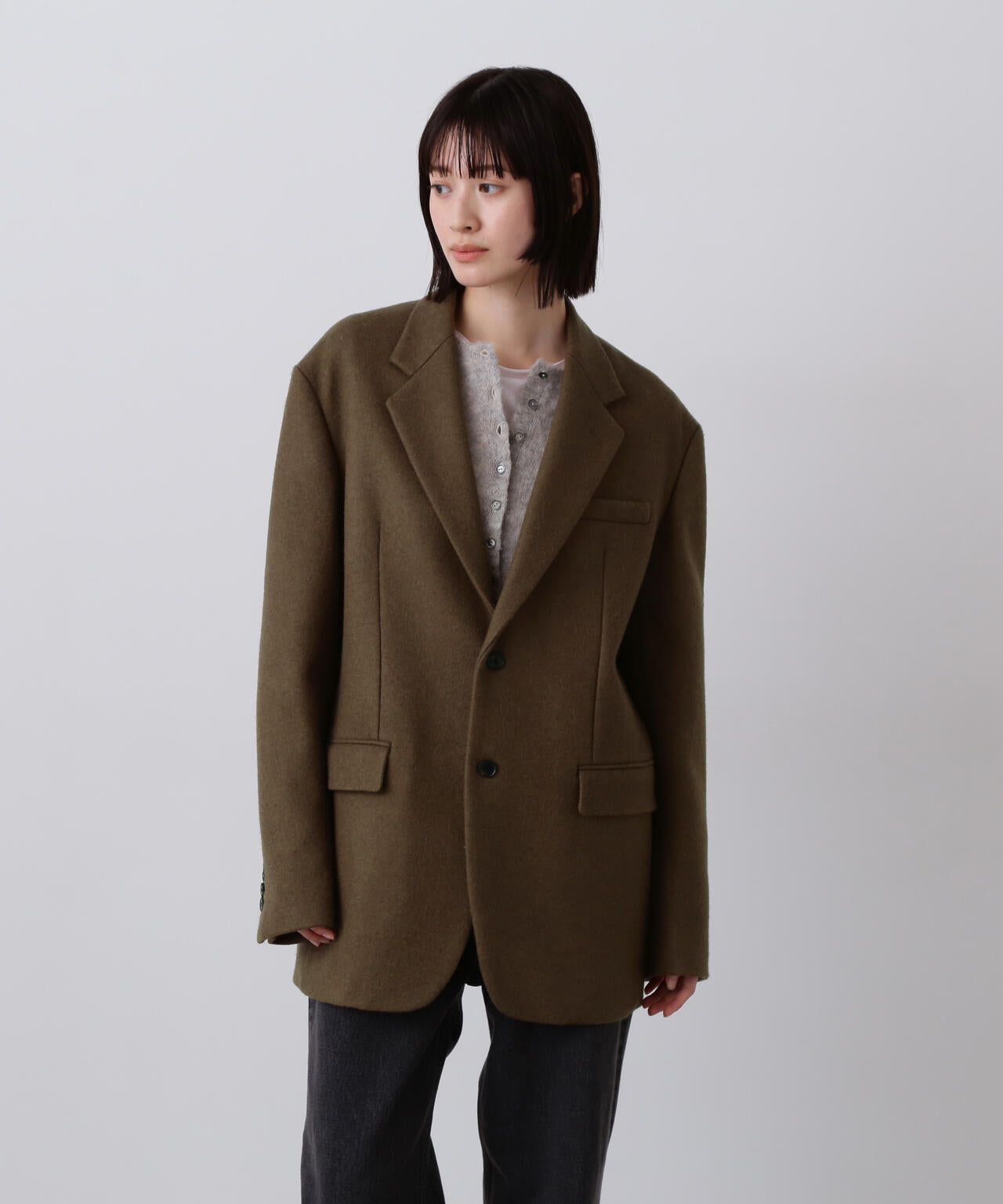 YLEVE / NON MULESING WOOL OVERDYE MELTON JACKET
