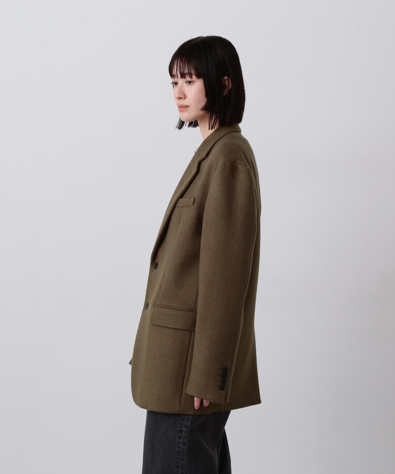 YLEVE / NON MULESING WOOL OVERDYE MELTON JACKET