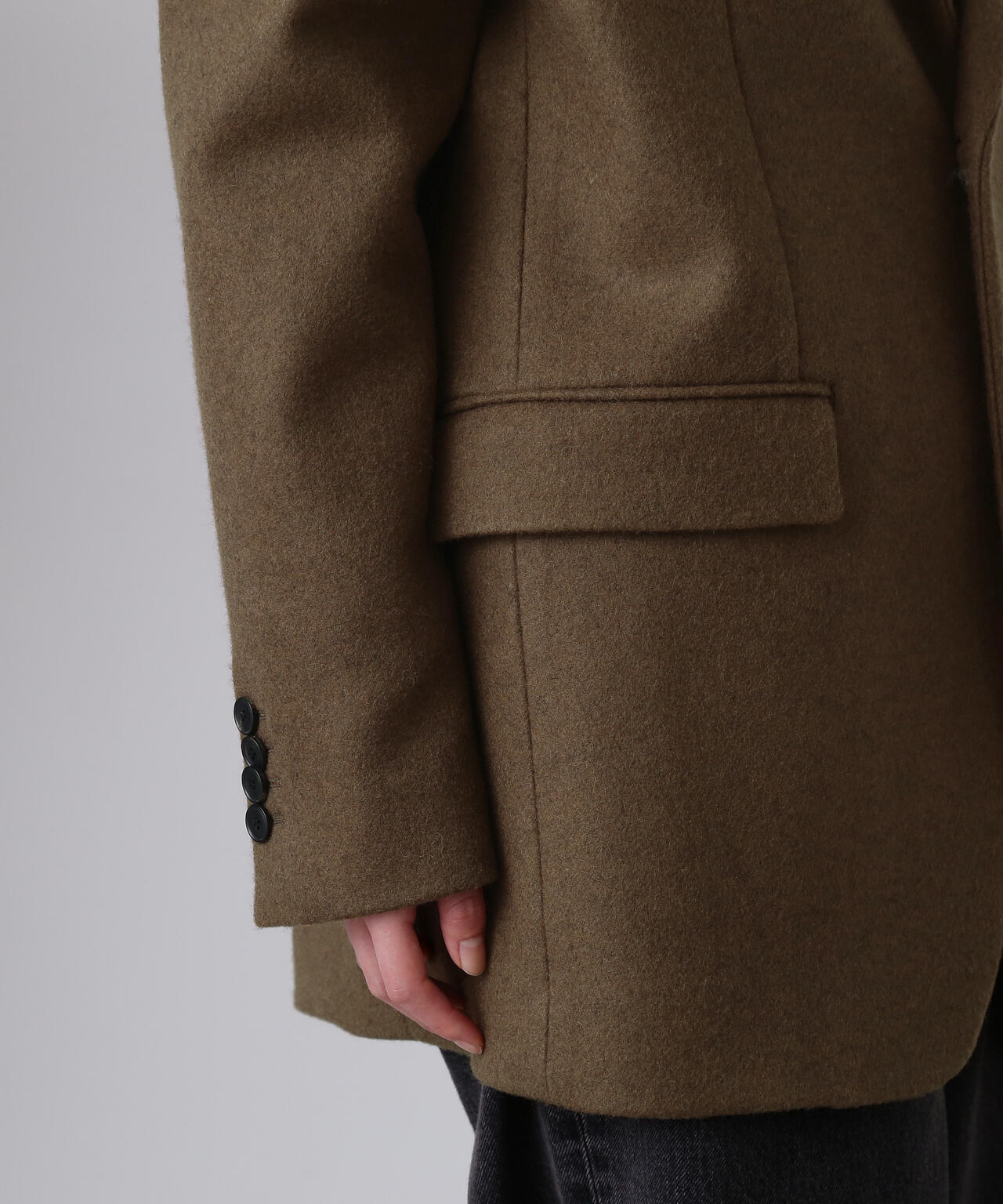 YLEVE / NON MULESING WOOL OVERDYE MELTON JACKET