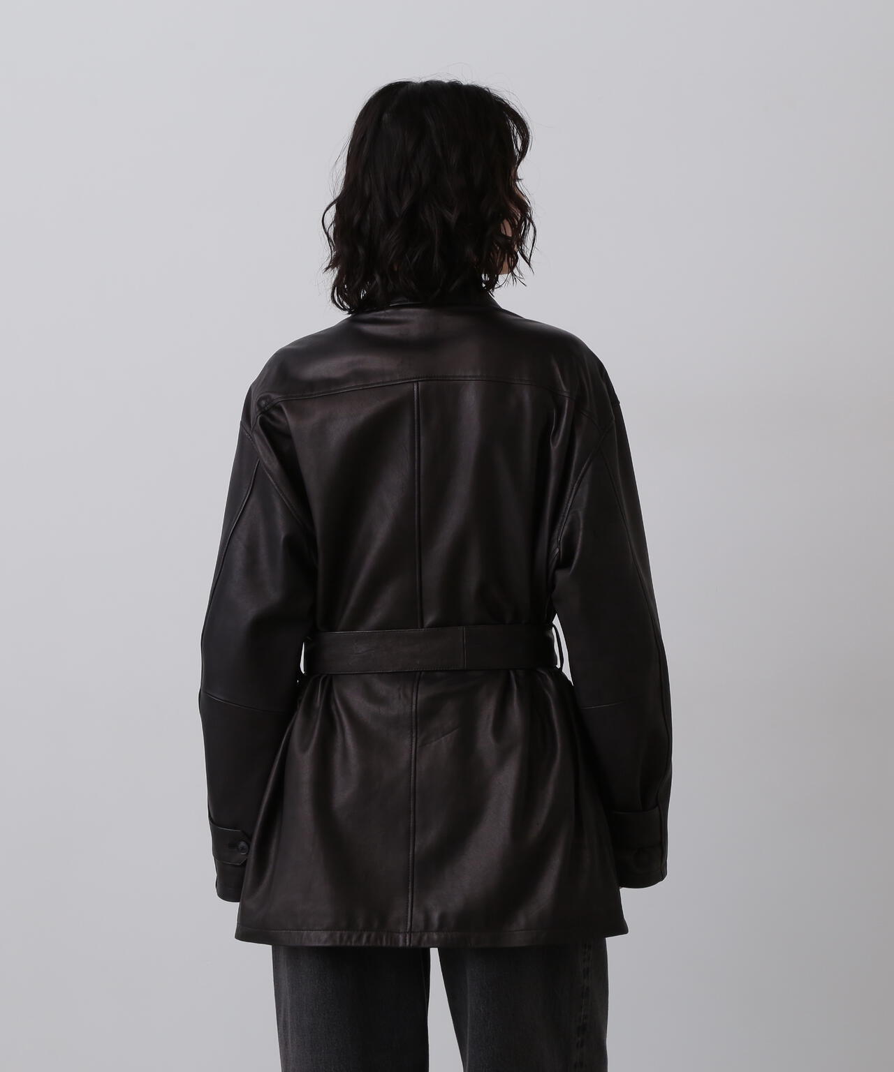 YLEVE / SHEEP LEATHER COVERALL JACKET