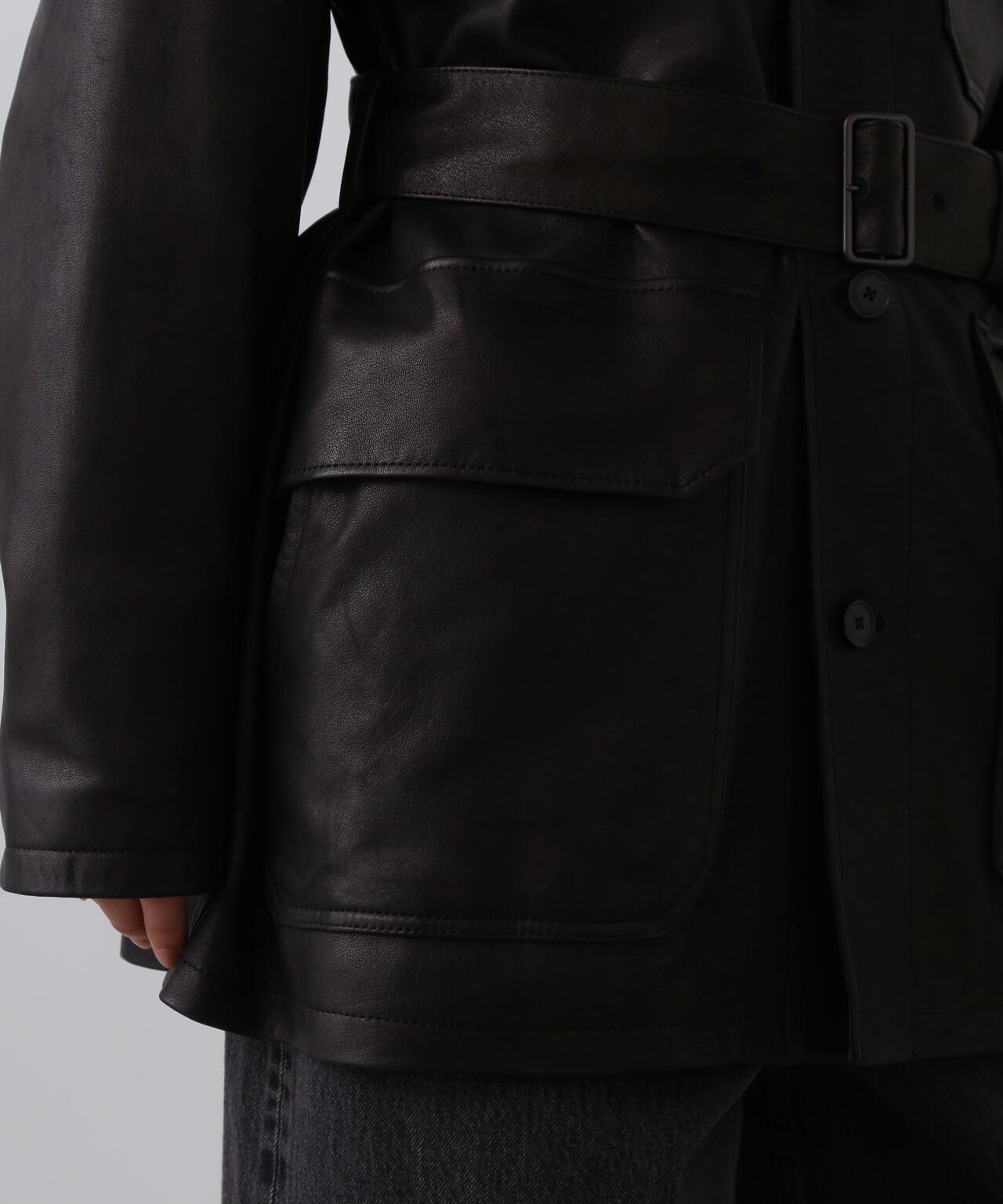 YLEVE / SHEEP LEATHER COVERALL JACKET