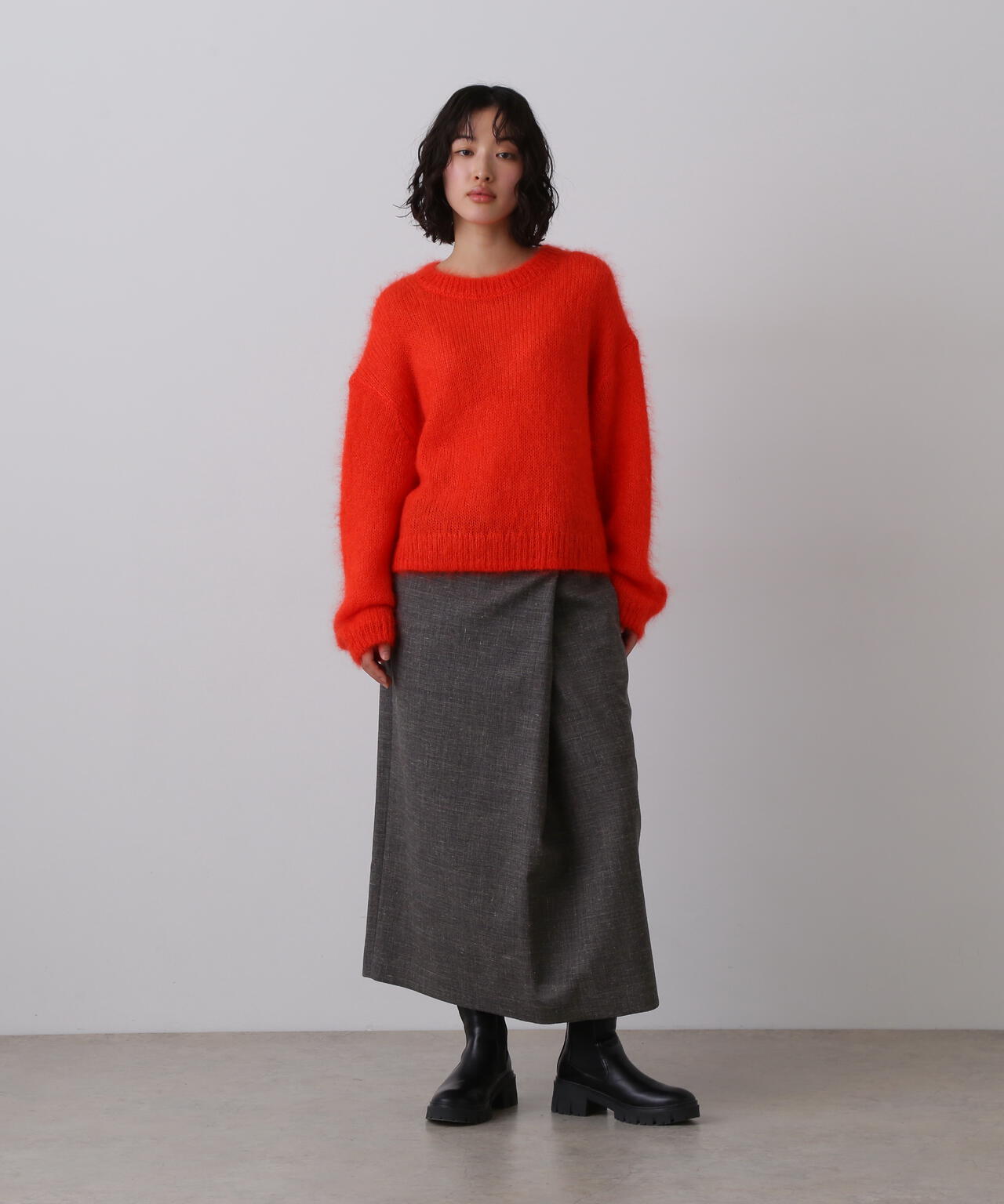 YLEVE / WOOL LINEN WRAP SKIRT