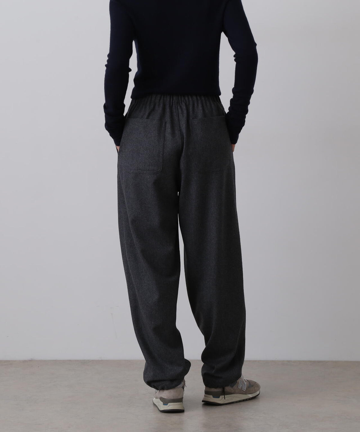 YLEVE / SUPER120's WOOL FLANNEL EASY TROUSERS