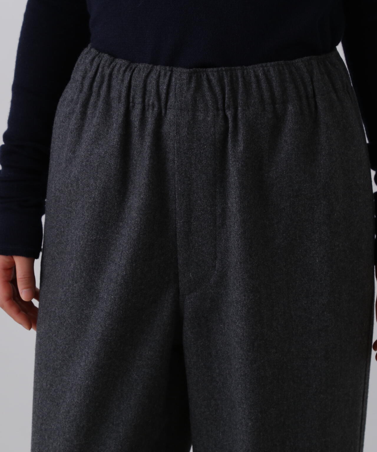 YLEVE / SUPER120's WOOL FLANNEL EASY TROUSERS