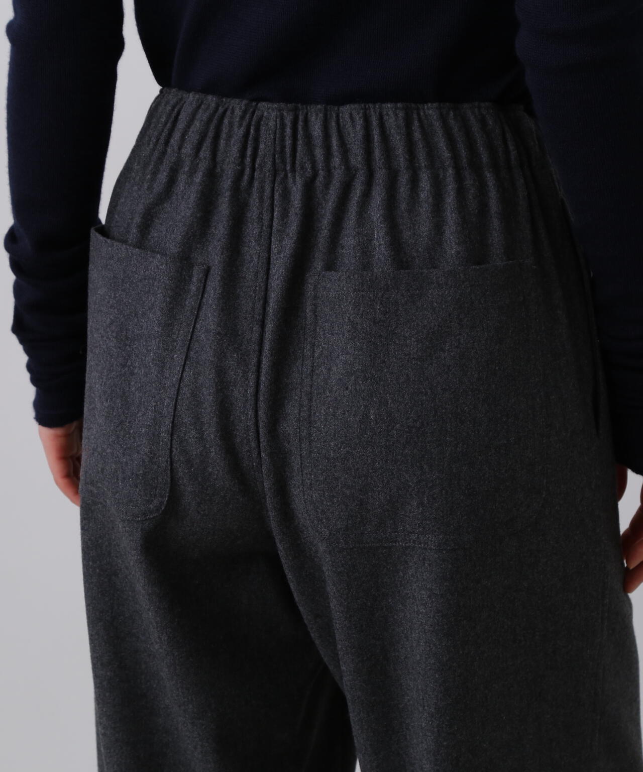 YLEVE / SUPER120's WOOL FLANNEL EASY TROUSERS