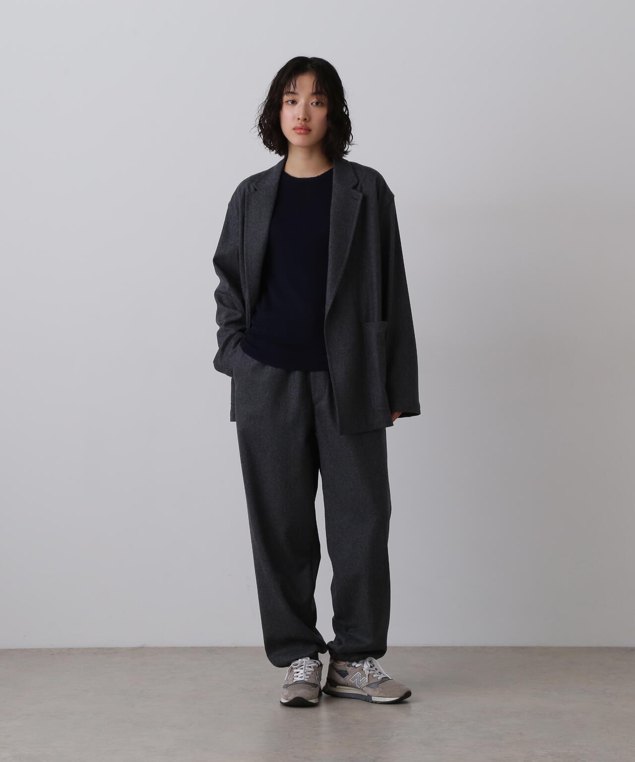 YLEVE / SUPER120's WOOL FLANNEL EASY TROUSERS