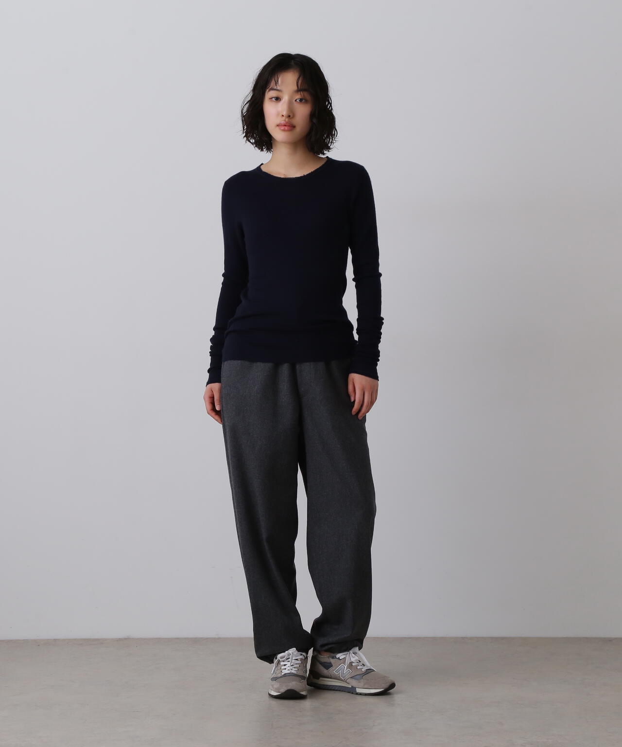 YLEVE / SUPER120's WOOL FLANNEL EASY TROUSERS
