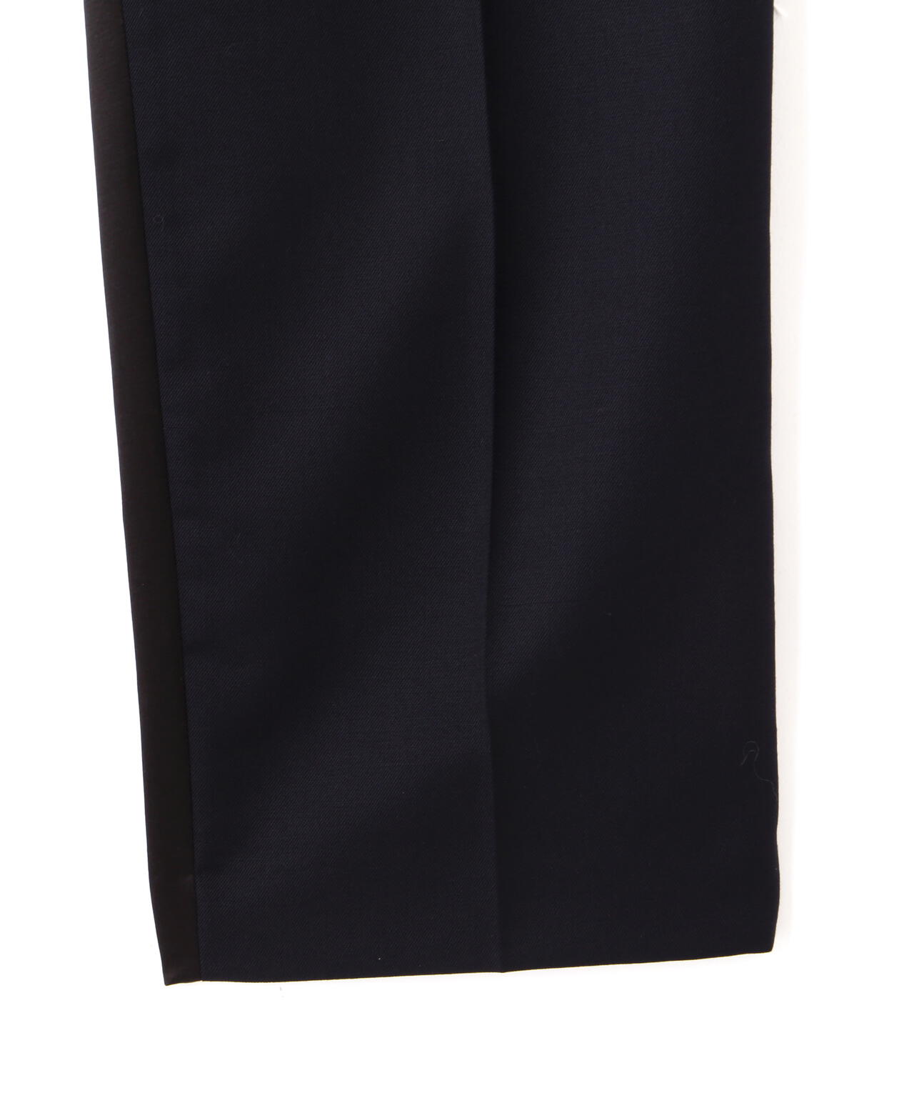 YLÈVE / WOOL MOHAIR GABA x VISCOSE COTTON SATIN TROUSERS