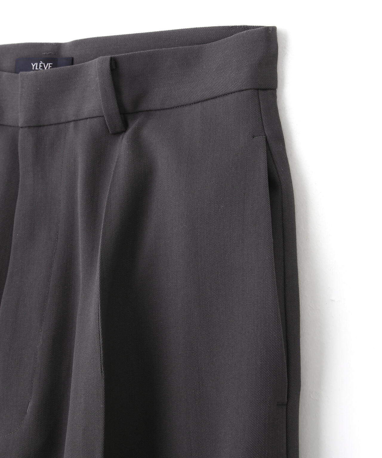 YLÈVE / MERINO WOOL TWILL CURVED TROUSERS
