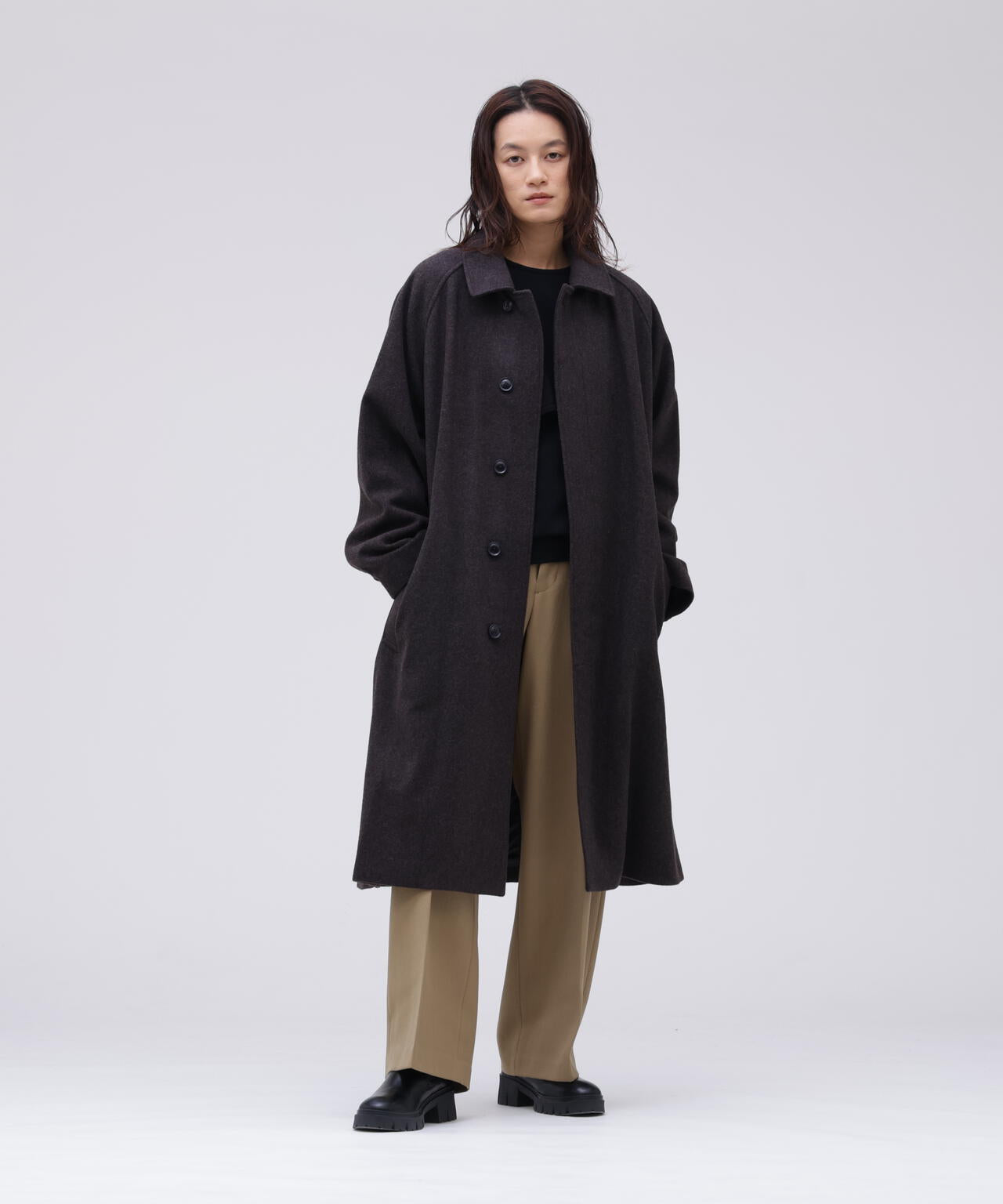 YLEVE / WOOL TWILL TROUSERS
