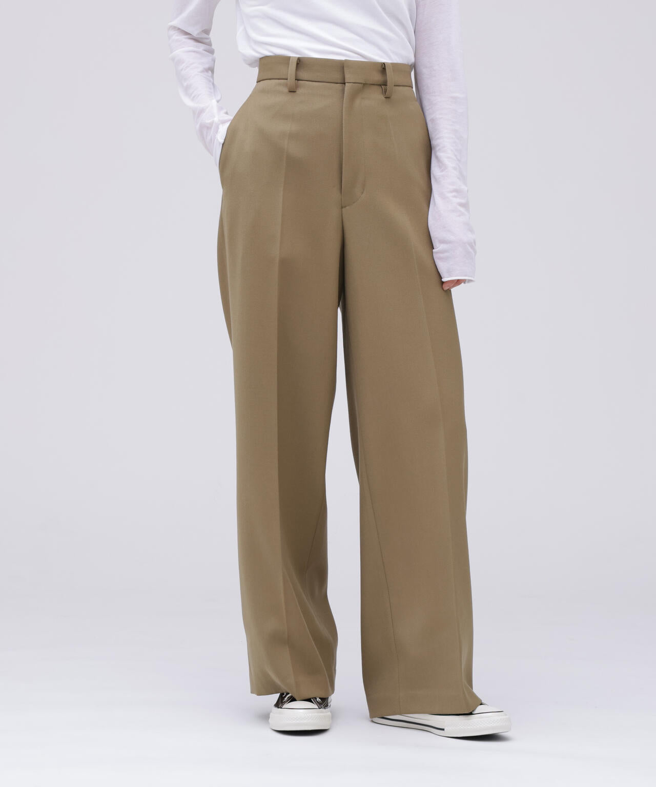 YLEVE / WOOL TWILL TROUSERS