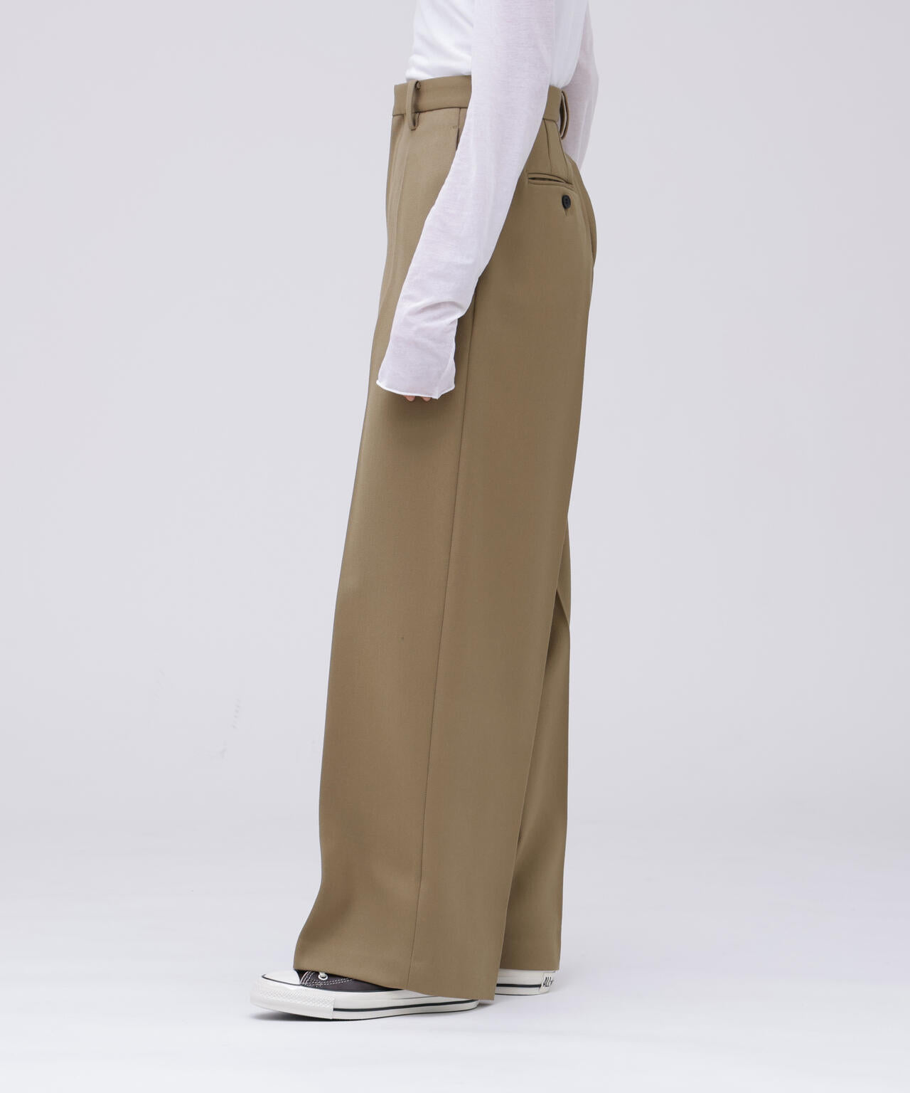 YLEVE / WOOL TWILL TROUSERS