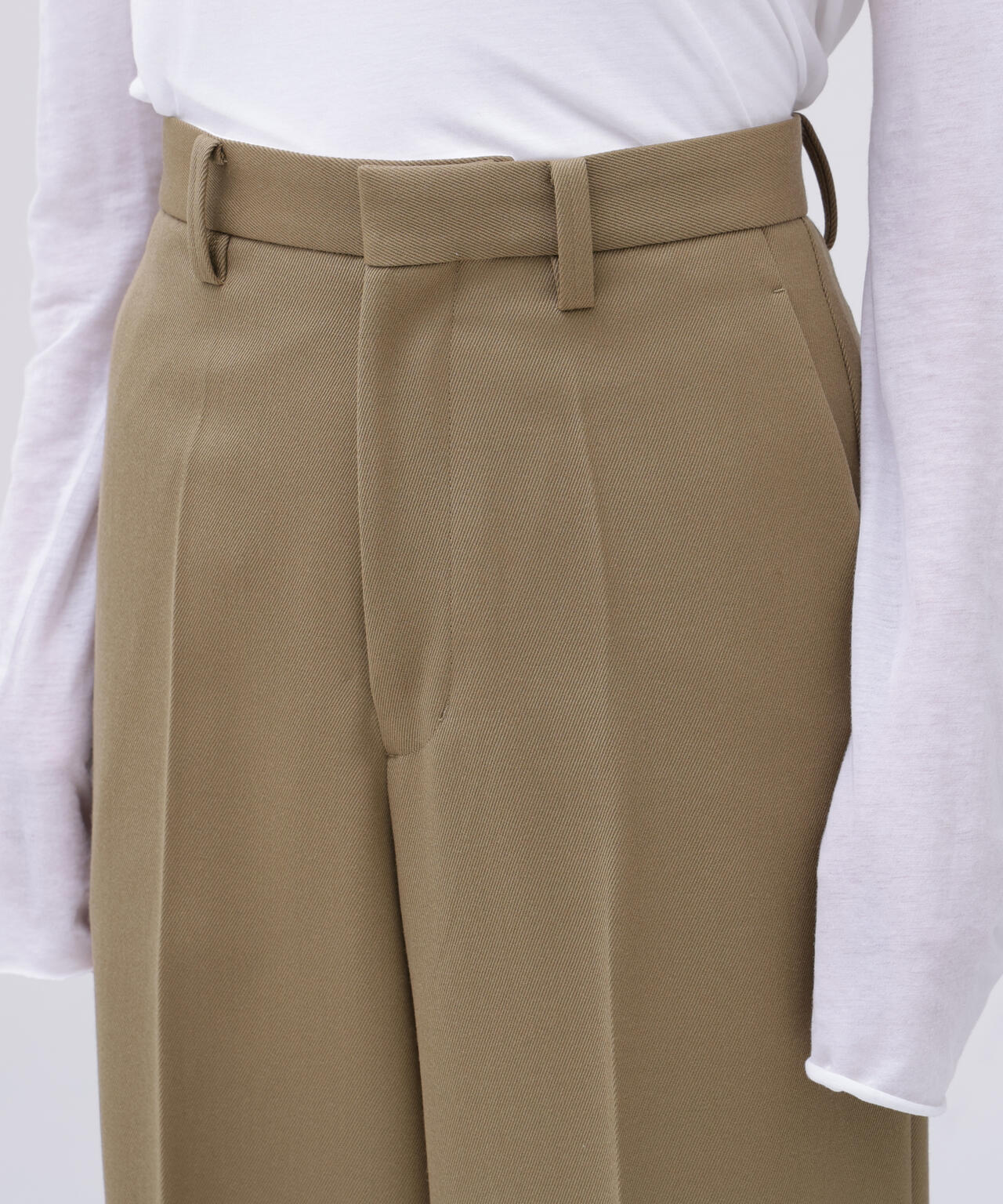 YLEVE / WOOL TWILL TROUSERS