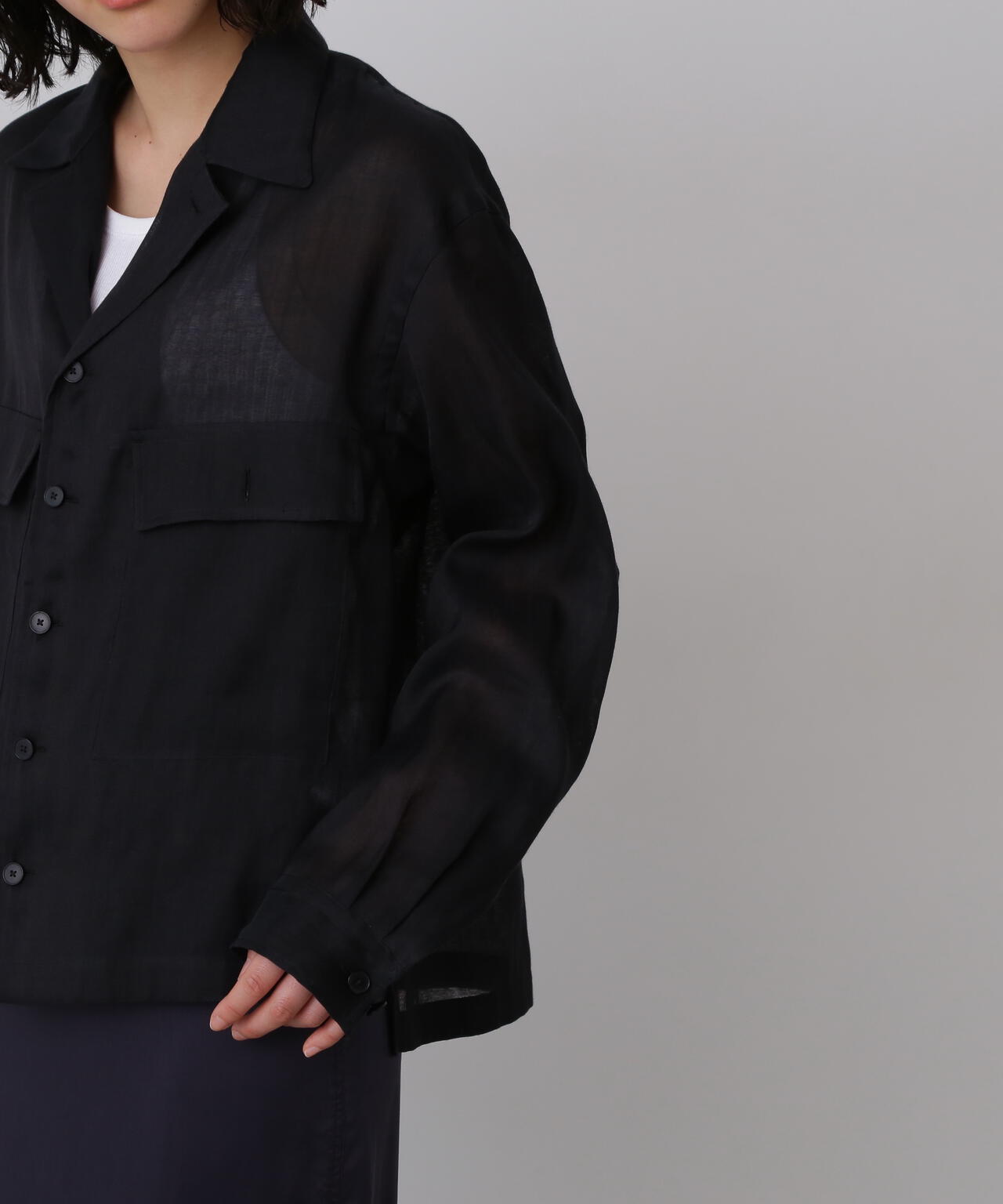 YLÈVE / COTTON SILK DOUBLE ORGANDY SHIRT