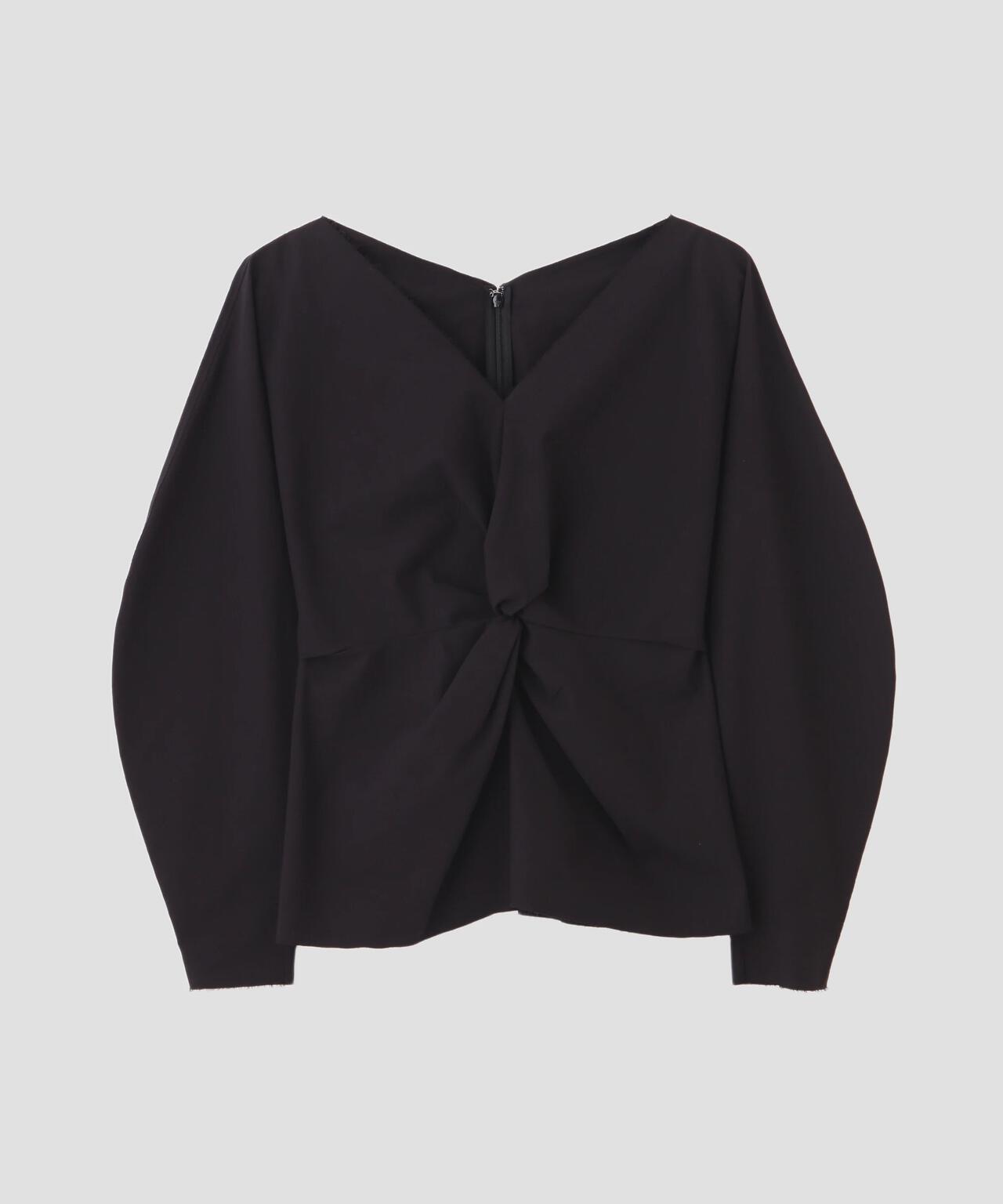 YLÈVE / OMI BLEACHED COTTON TWILL TWIST BLOUSE