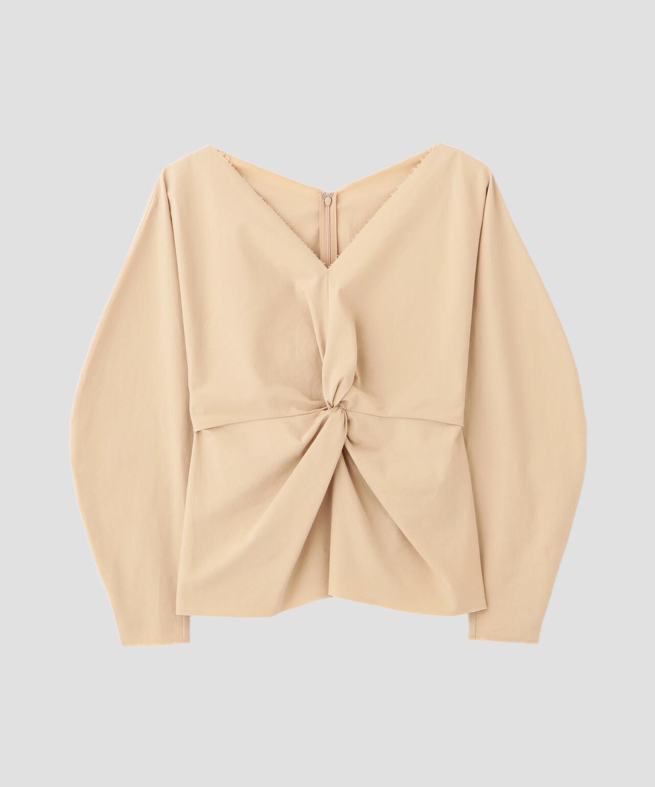 YLÈVE / OMI BLEACHED COTTON TWILL TWIST BLOUSE