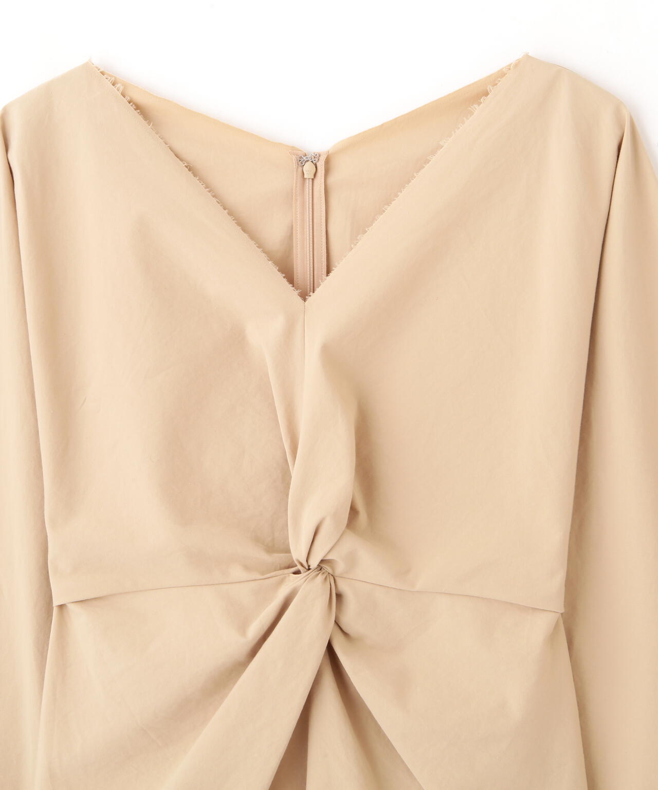 YLÈVE / OMI BLEACHED COTTON TWILL TWIST BLOUSE