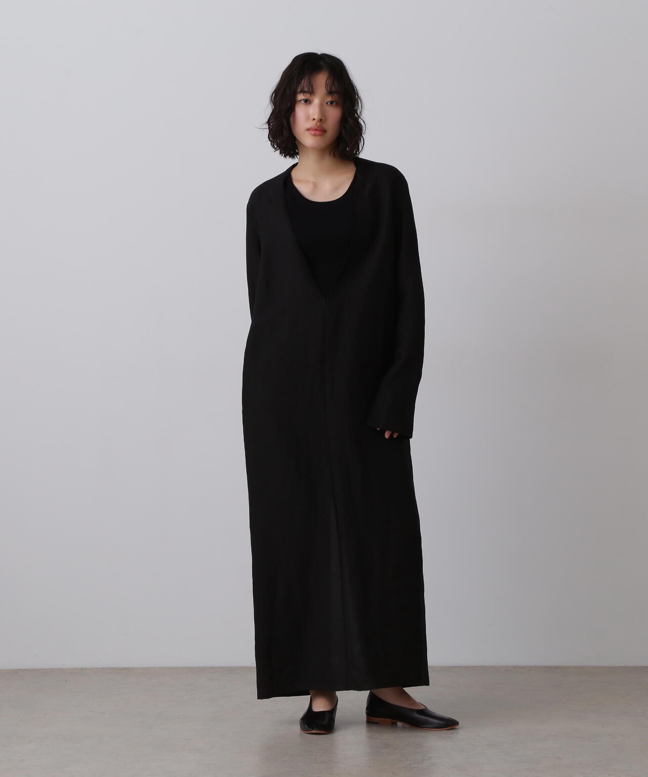YLEVE / TENCEL LINEN V NECK ONE PIECE