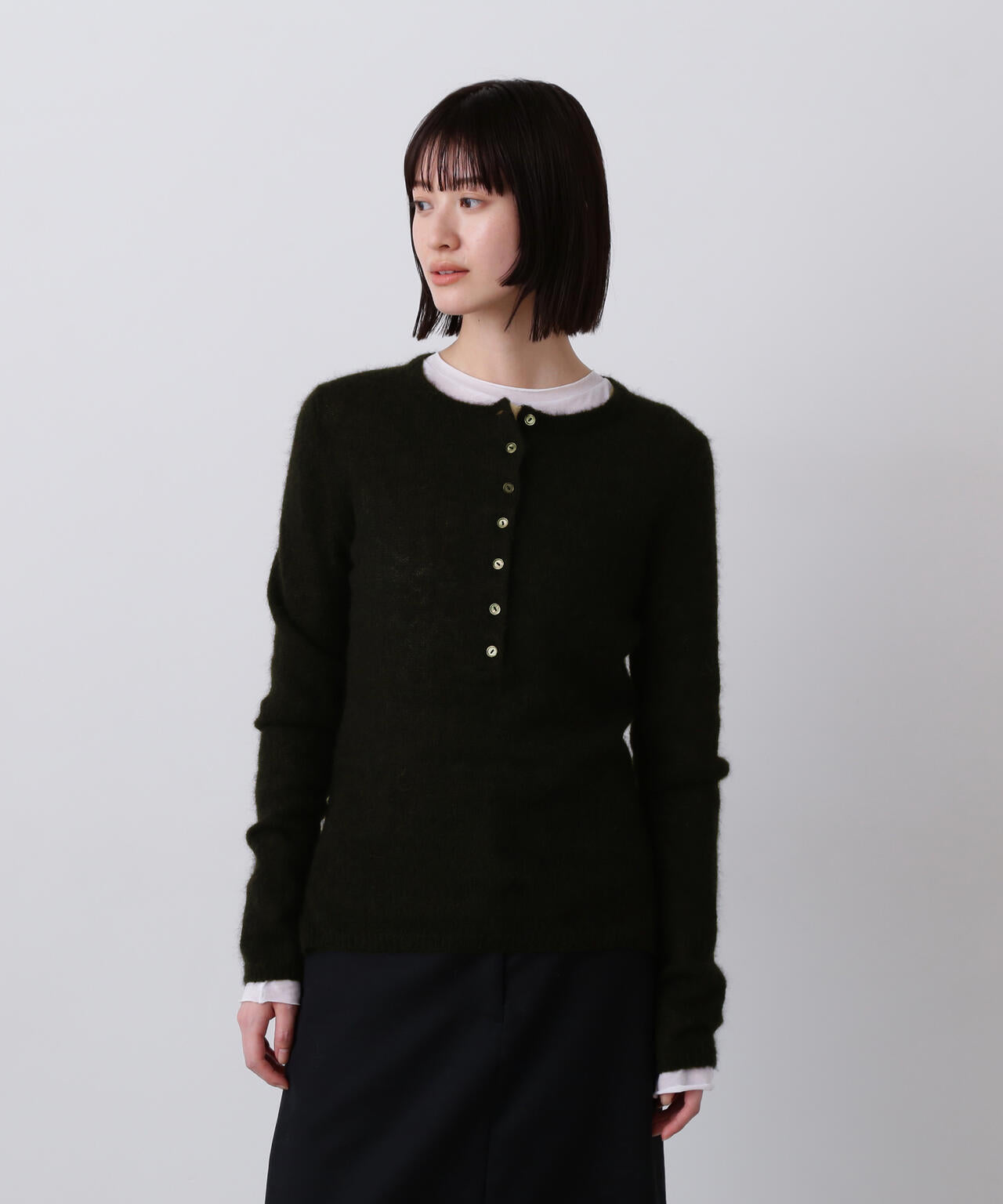 YLÈVE / FAIRY ALPACA KNIT HENLY NECK