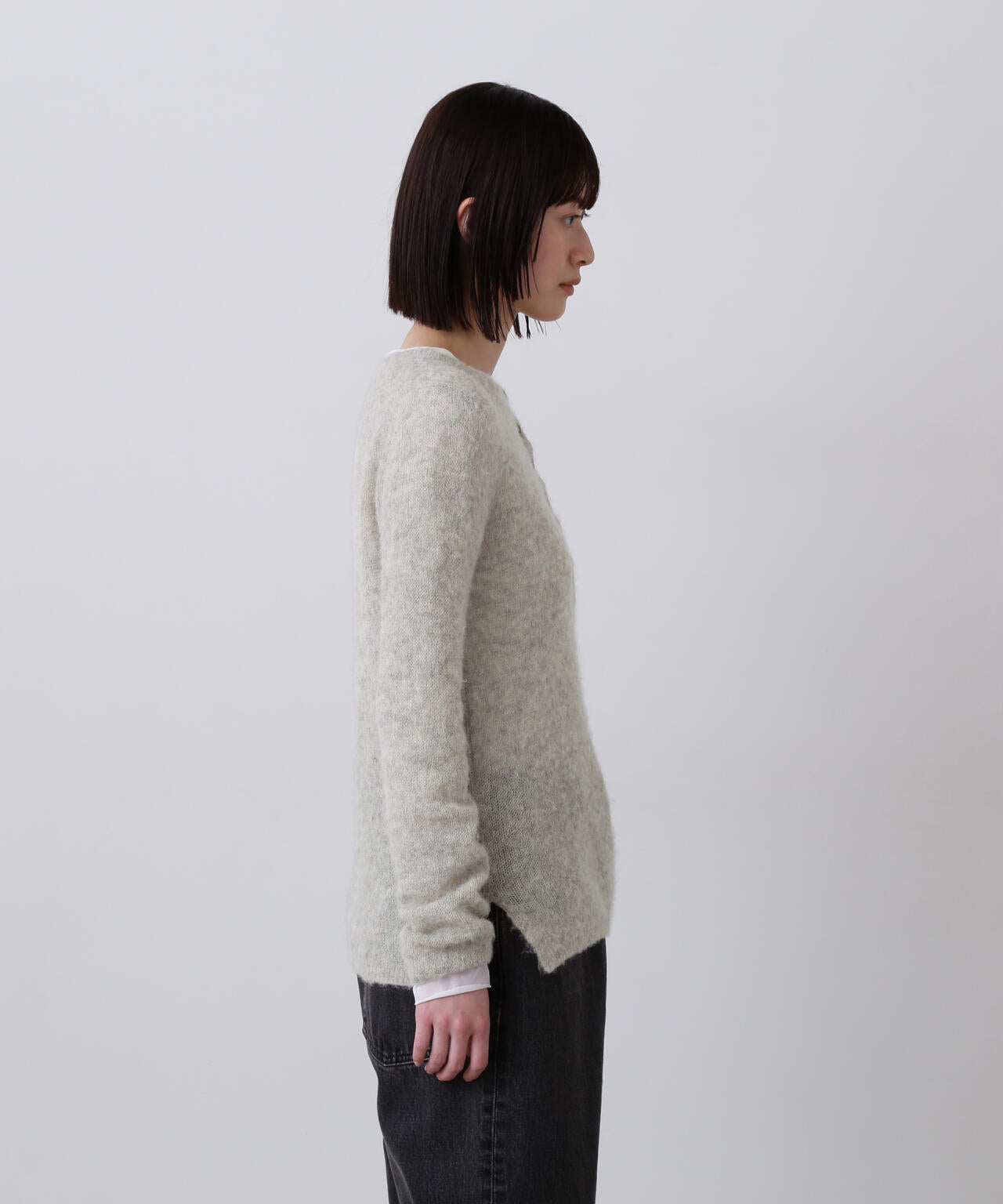 YLÈVE / FAIRY ALPACA KNIT HENLY NECK