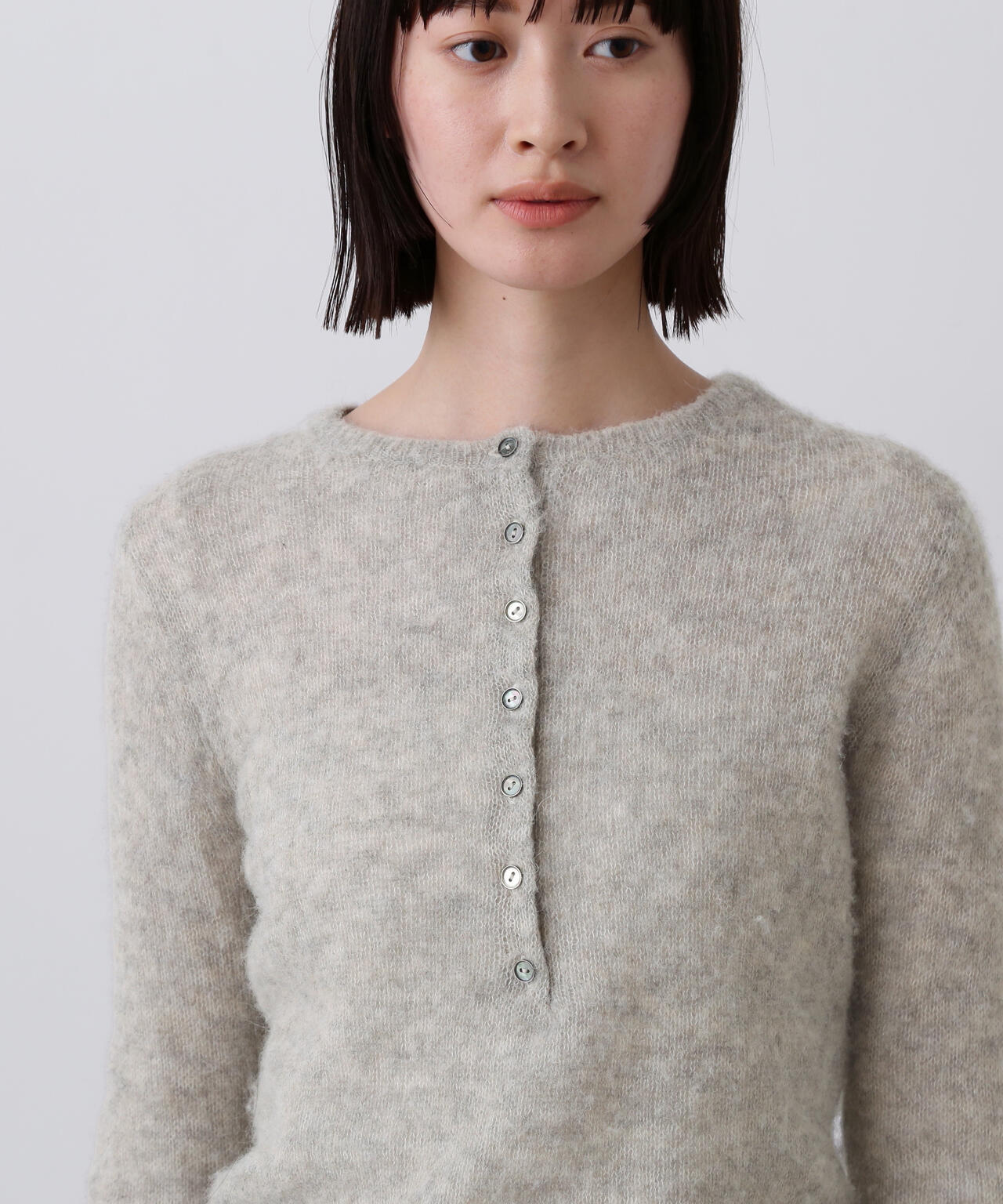 YLÈVE / FAIRY ALPACA KNIT HENLY NECK