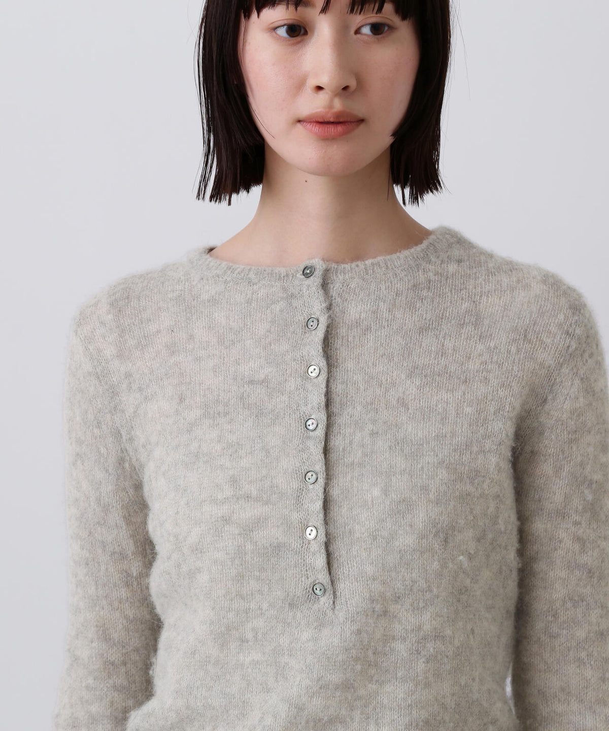YLEVE / FAIRY ALPACA KNIT HENLY NECK