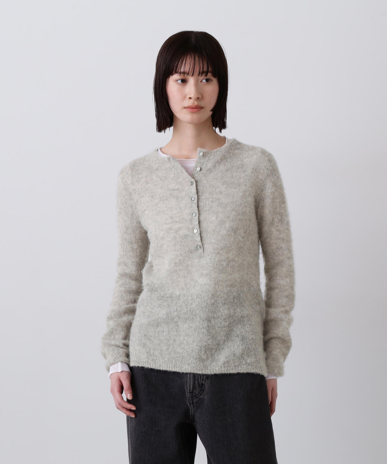 YLEVE / FAIRY ALPACA KNIT HENLY NECK