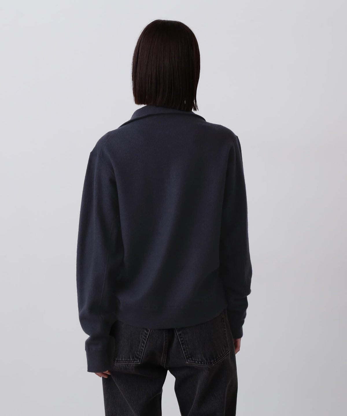 YLEVE / ULTRAFINE MERINO MILLED WOOL KNIT HALF ZIP PULL OVER