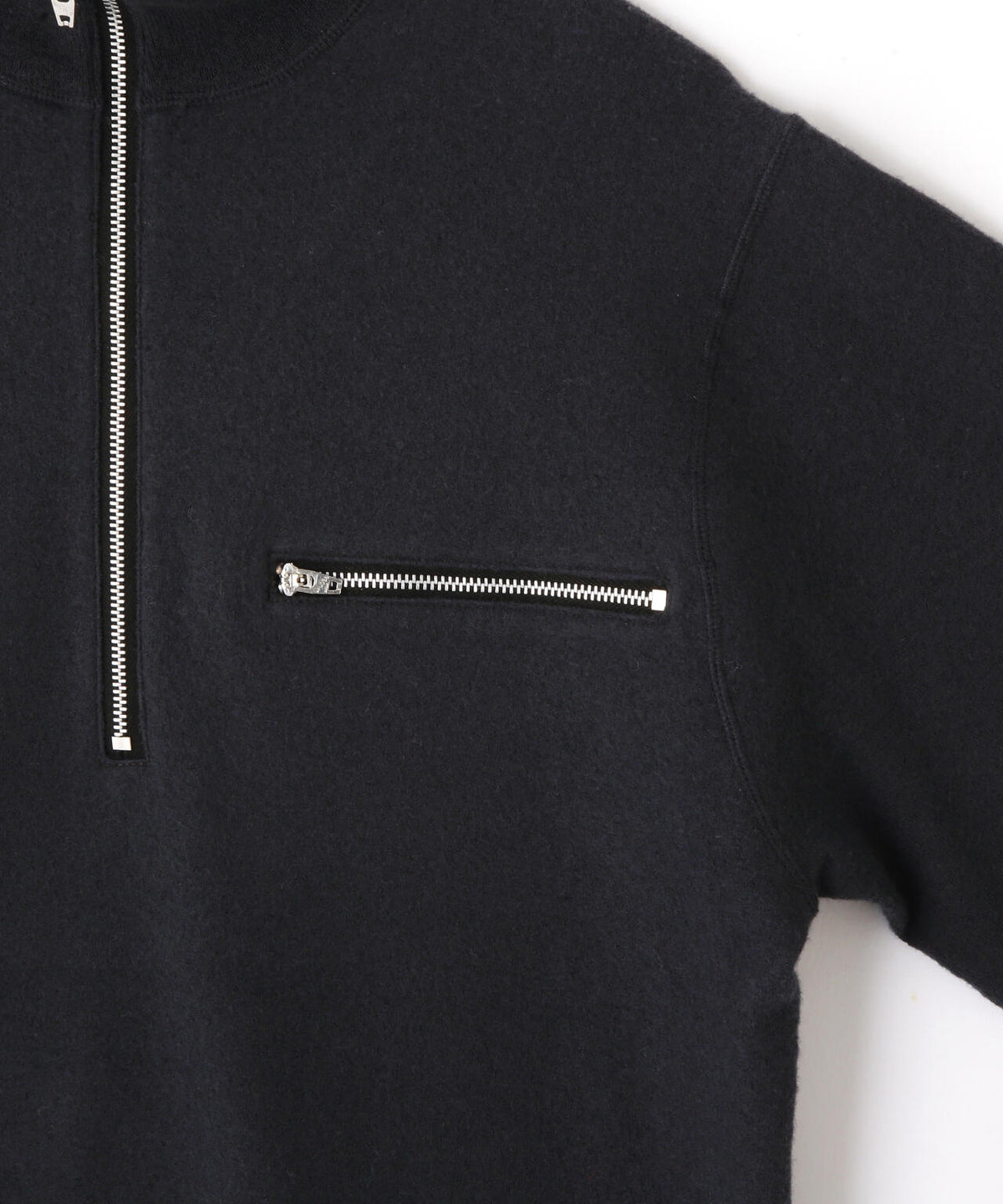 YLEVE / ULTRAFINE MERINO MILLED WOOL KNIT HALF ZIP PULL OVER