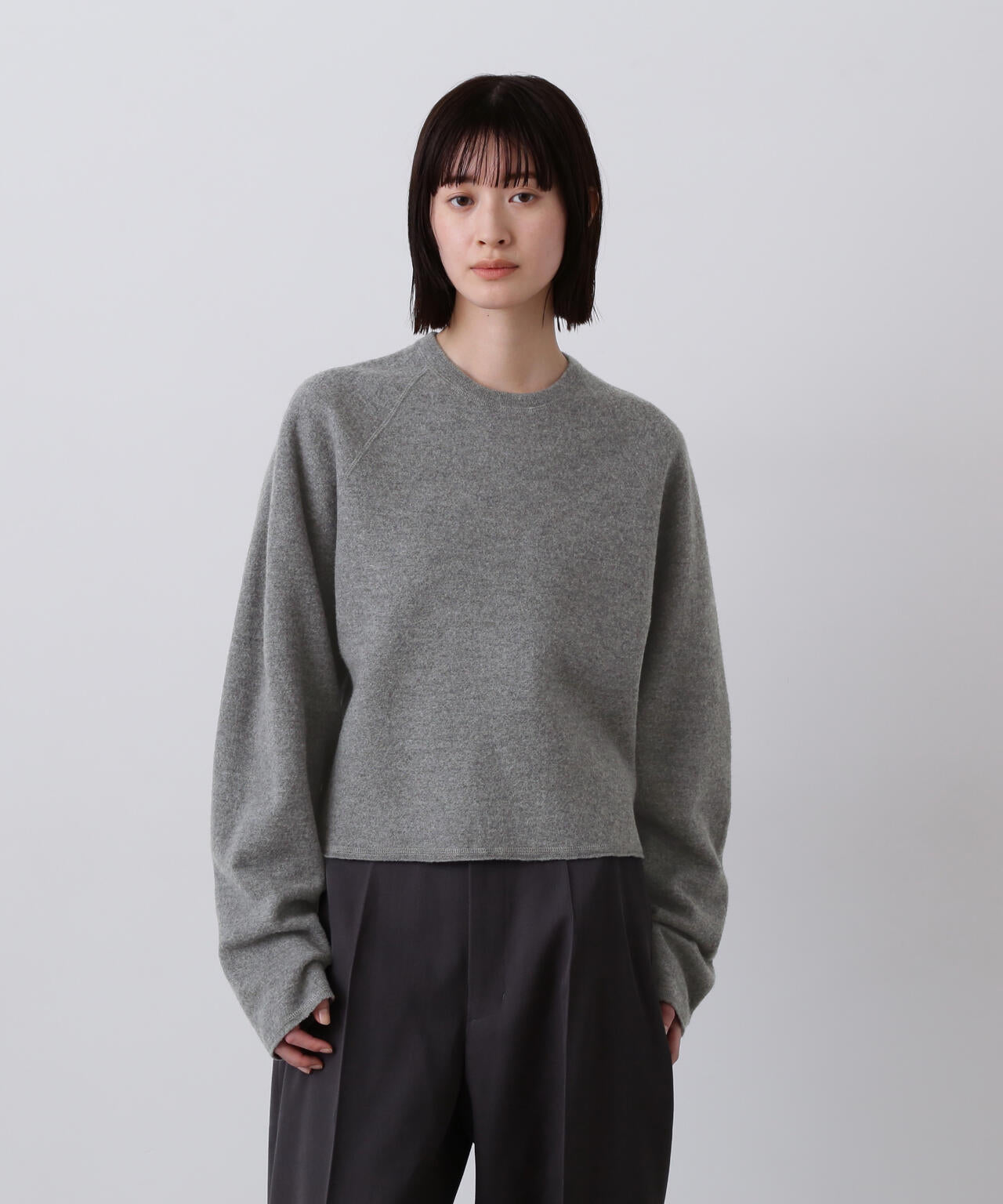 YLEVE / ULTRAFINE MERINO MILLED WOOL KNIT PULL OVER