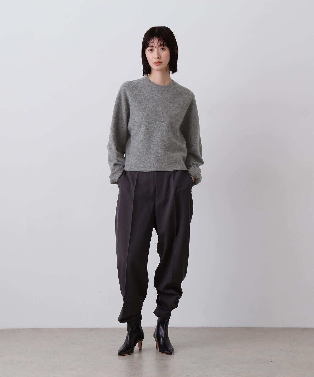 YLEVE / ULTRAFINE MERINO MILLED WOOL KNIT PULL OVER