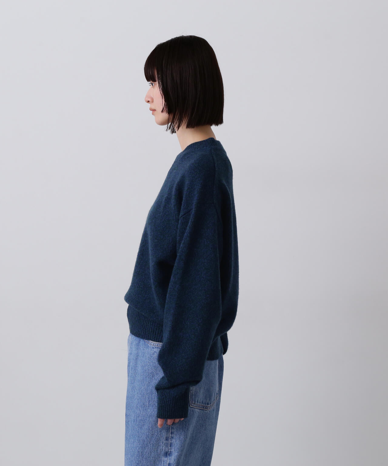YLEVE / WOOL CASHMERE MELANGE KNIT V NECK PULL OVER