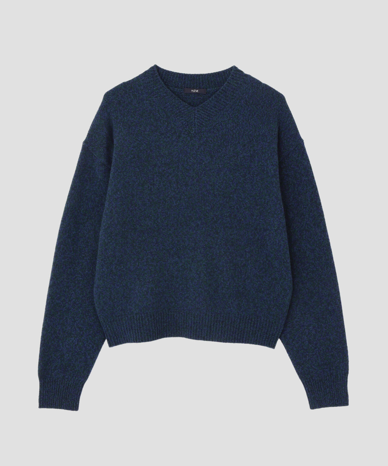 YLEVE / WOOL CASHMERE MELANGE KNIT V NECK PULL OVER