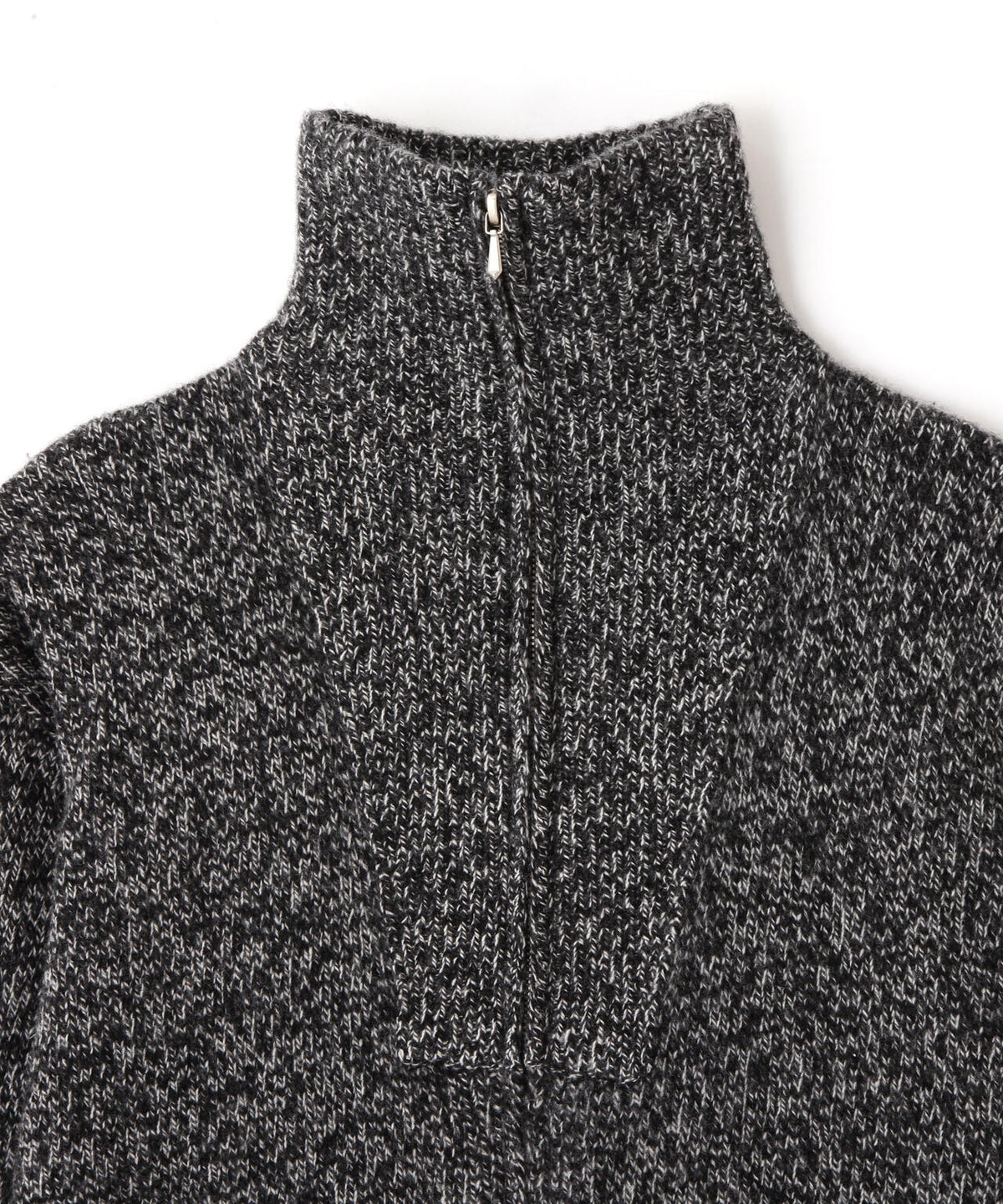YLEVE / WOOL CASHMERE MELANGE KNIT FULL ZIP PULL OVER
