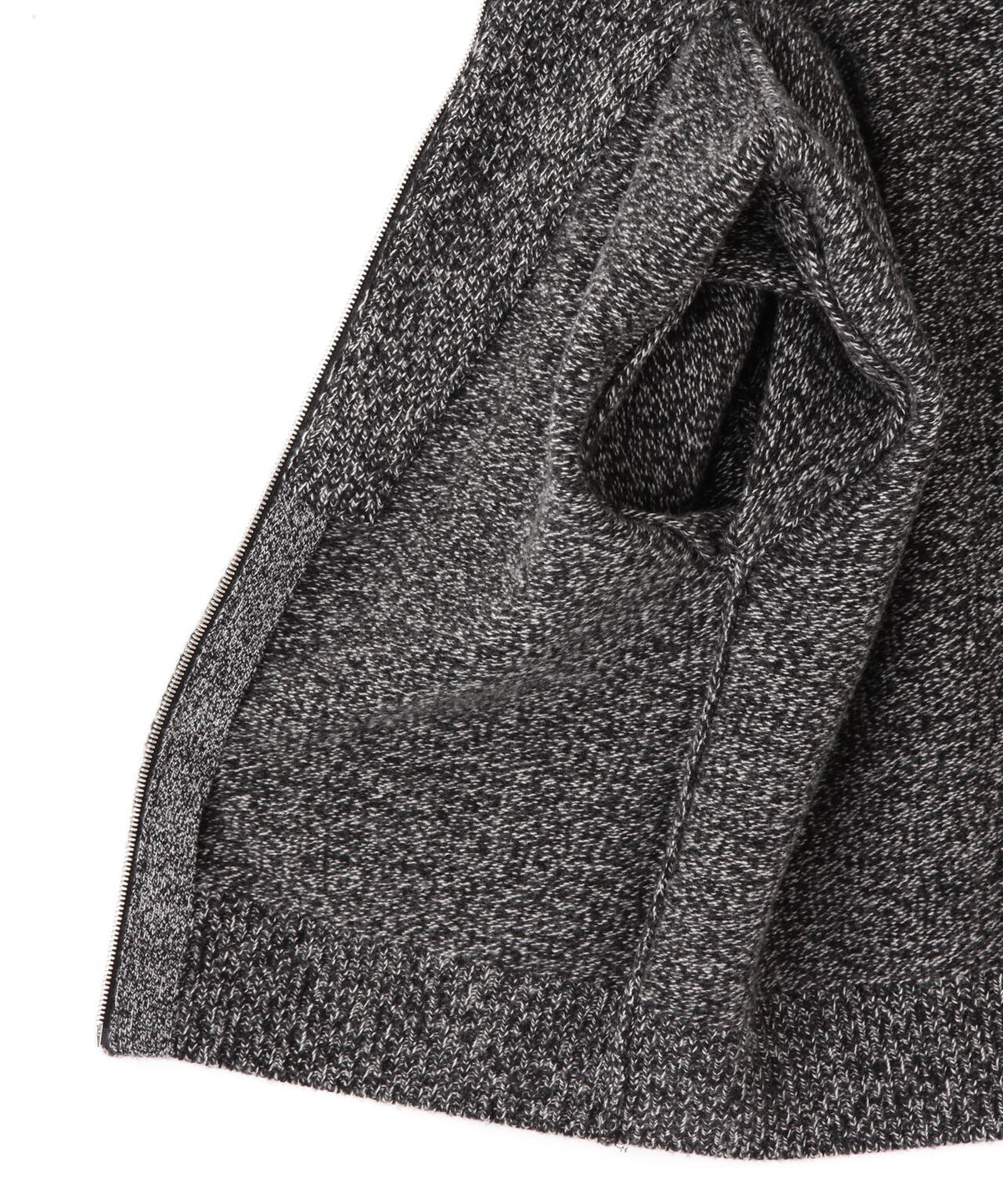 YLEVE / WOOL CASHMERE MELANGE KNIT FULL ZIP PULL OVER