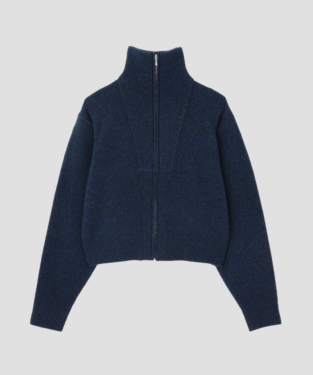 YLEVE / WOOL CASHMERE MELANGE KNIT FULL ZIP PULL OVER