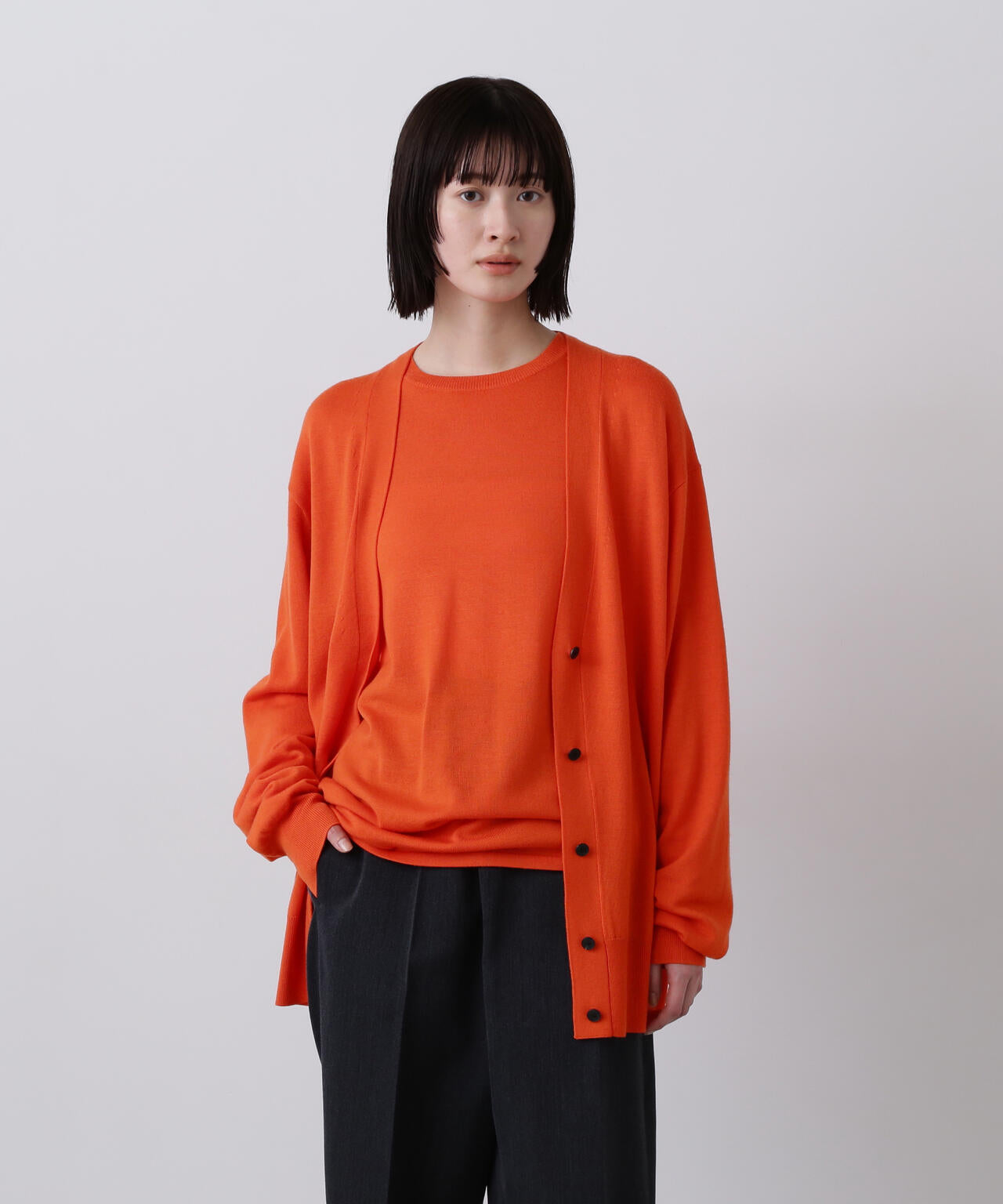 YLÈVE / SUPERFINE 120’S WOOL KNIT CARDIGAN