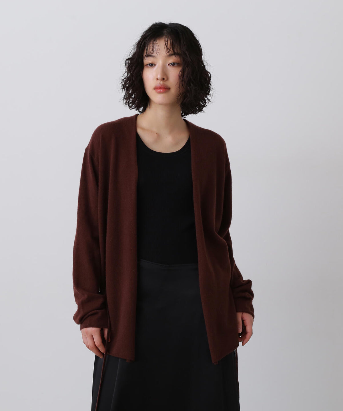 YLEVE / CASHMERE KNIT WRAP CARDIGAN