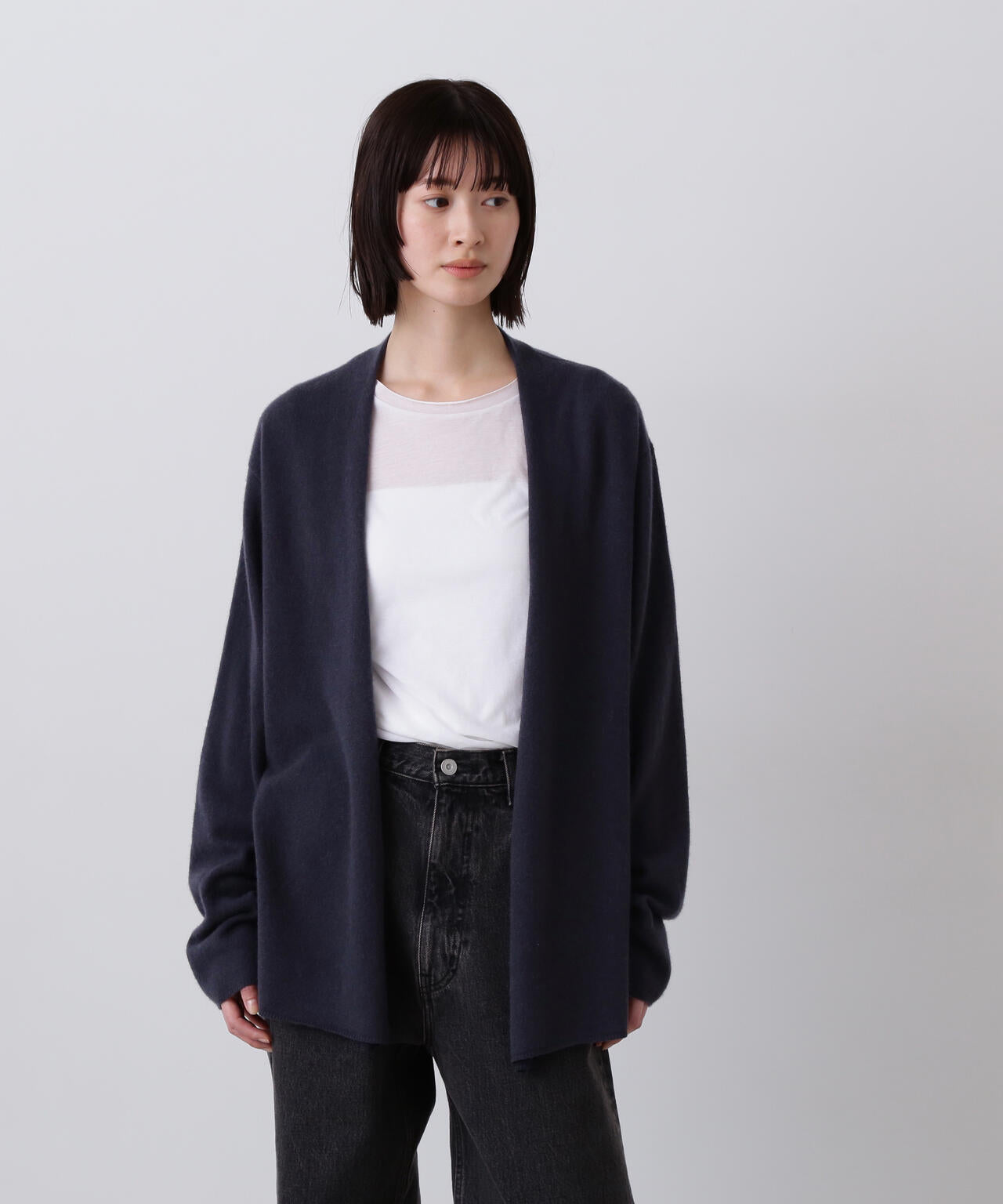 YLÈVE / CASHMERE KNIT WRAP CARDIGAN