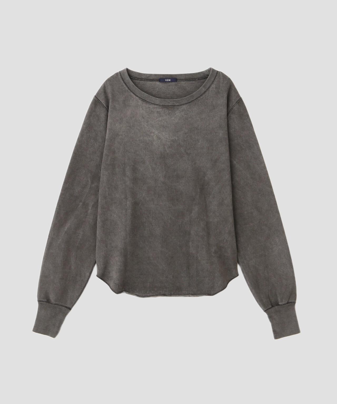 YLÈVE / OPEN END COTTON PIGMENT DYE LONG SLEEVE T‐SHIRT