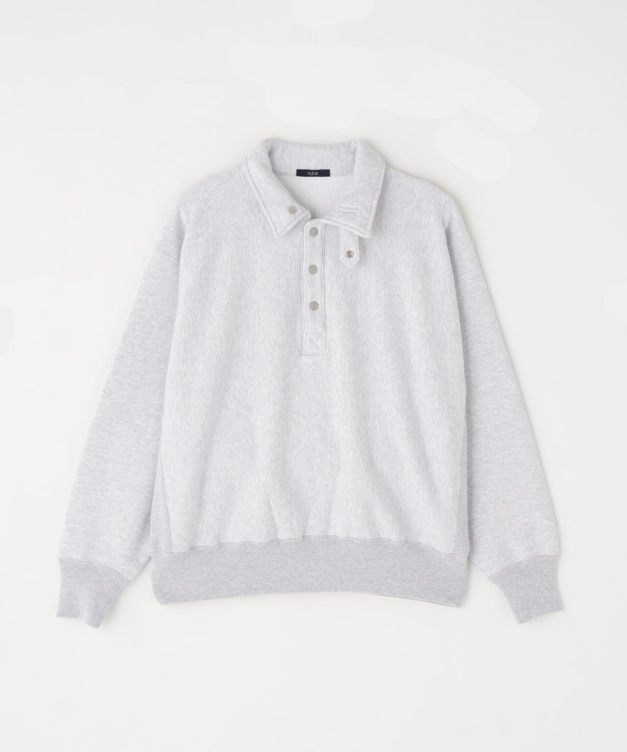 YLÈVE / HEAVY WEIGHT FLEECE BLEACH SNAP PULLOVER