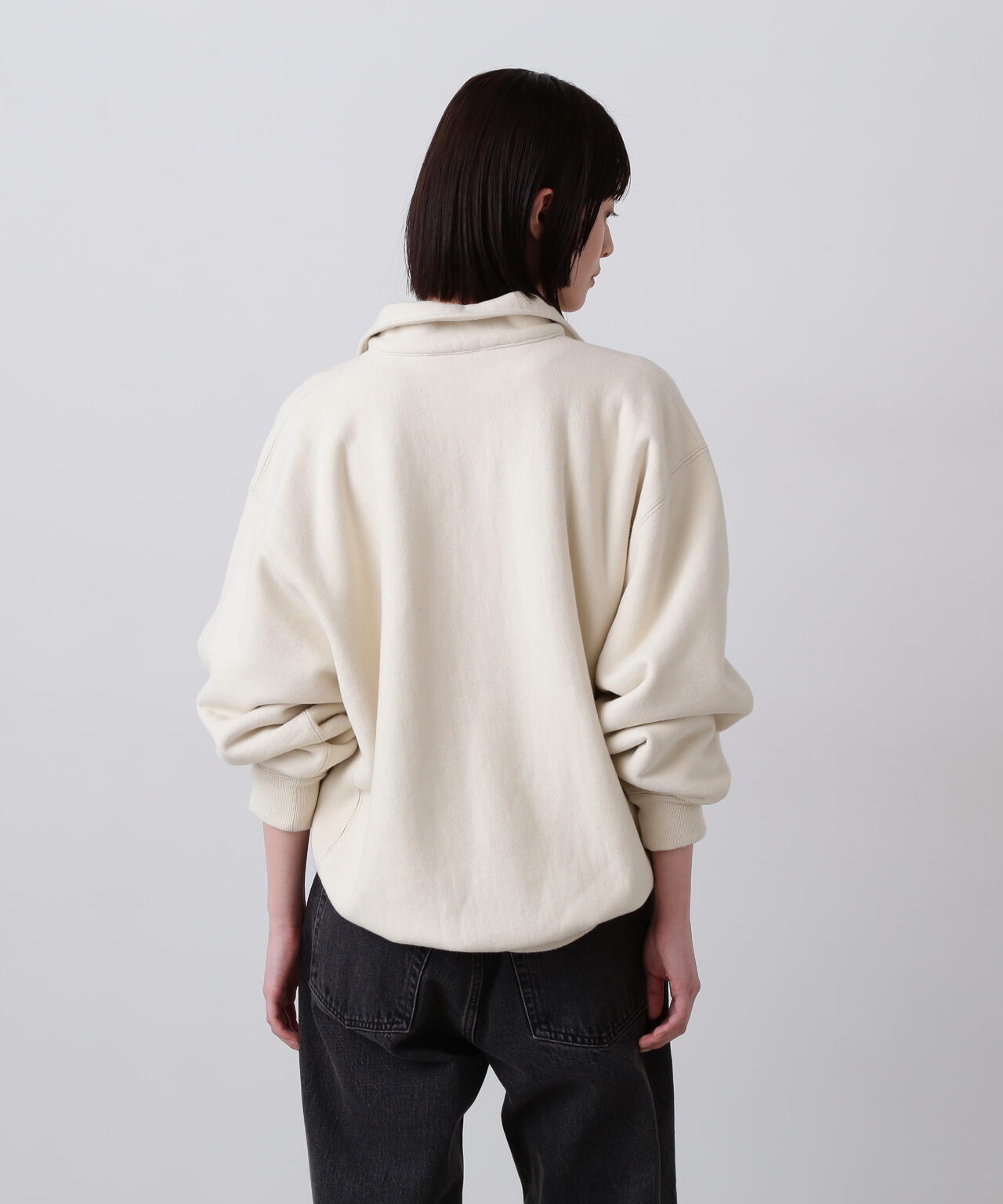 YLÈVE / HEAVY WEIGHT FLEECE BLEACH SNAP PULLOVER