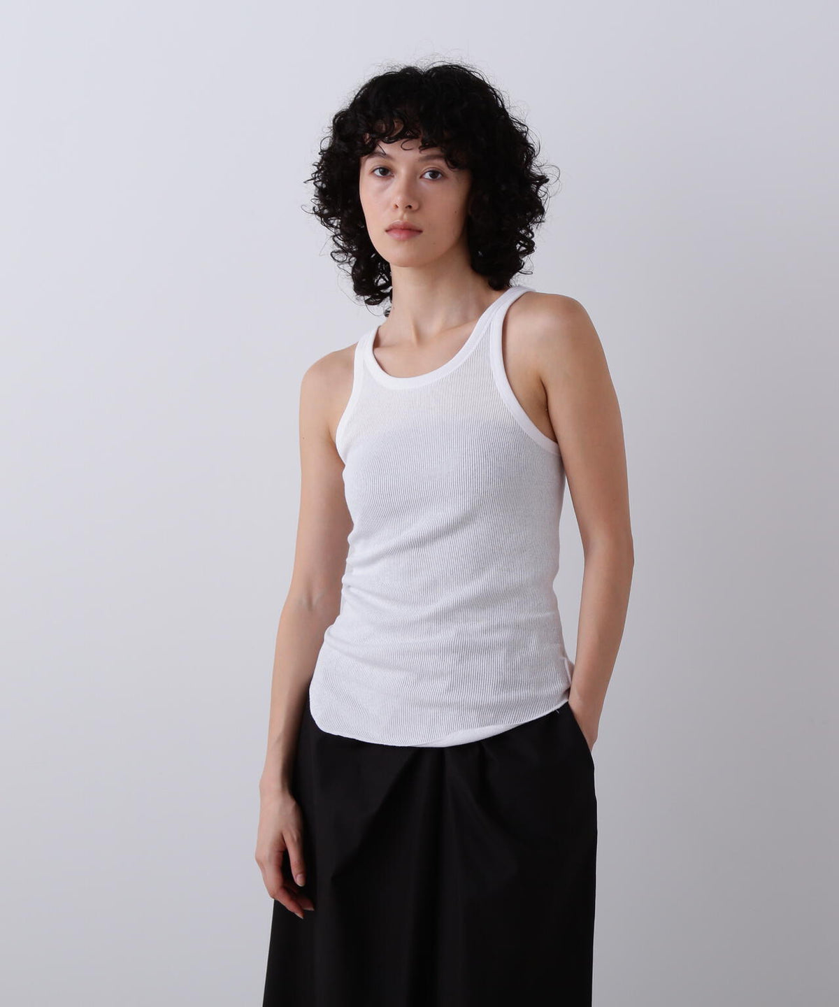 YLEVE / ORGANIC COTTON LOOP-WHEELED RIB TANK TOP