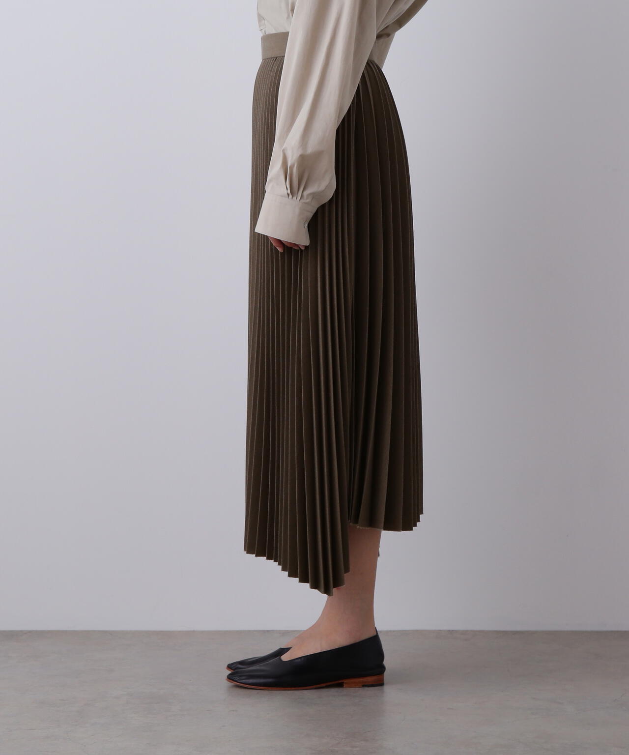 YLEVE / VINTAGE PIGMENTDYE WOOL PLEATED SKIRT