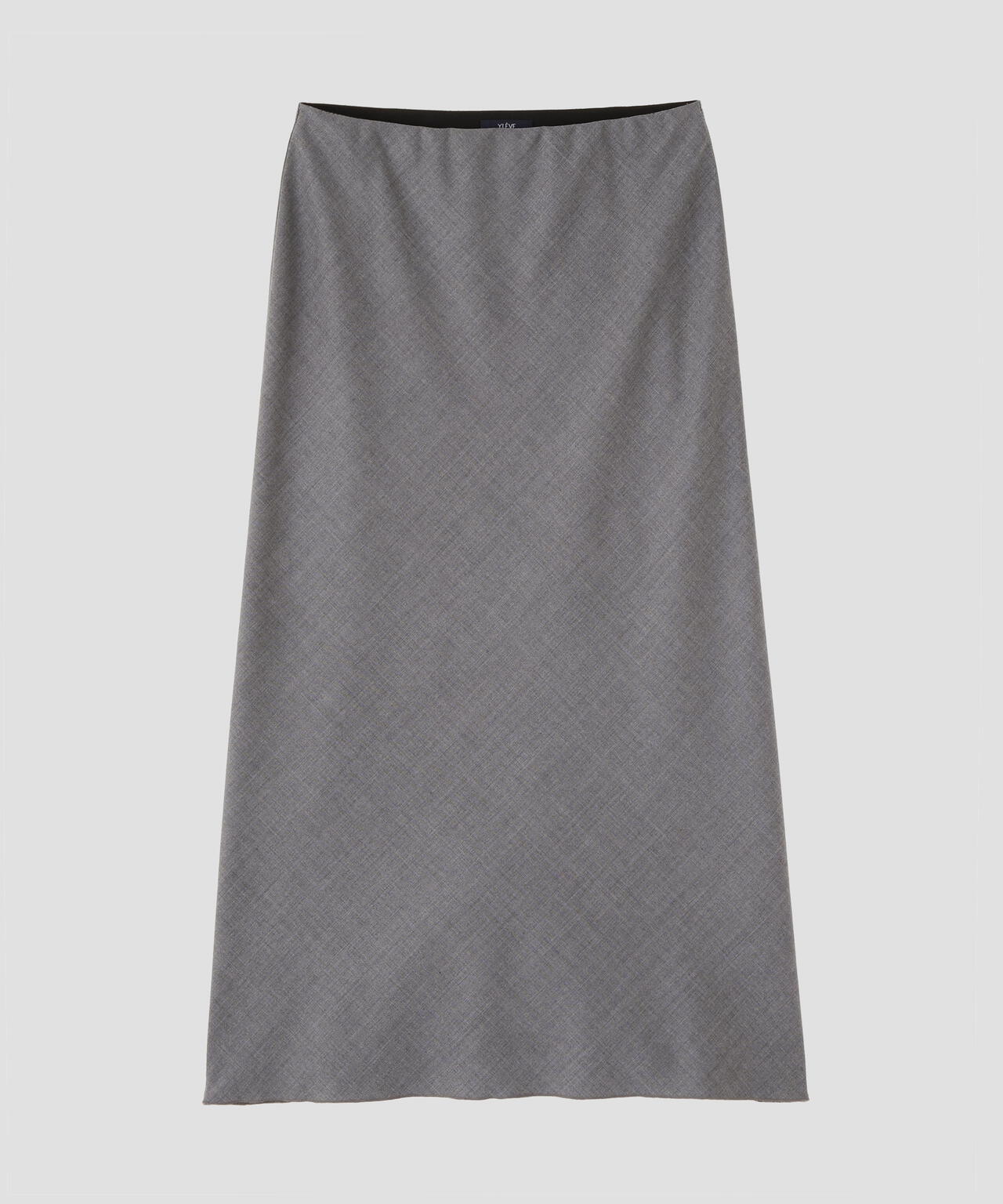 YLEVE / SUPER120'S CHAMBRAY WOOL BIAS SKIRT
