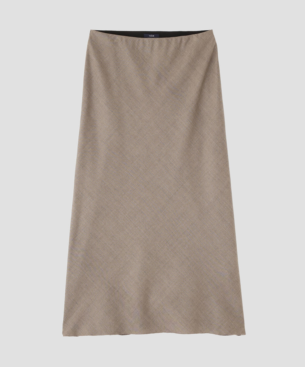 YLEVE / SUPER120'S CHAMBRAY WOOL BIAS SKIRT