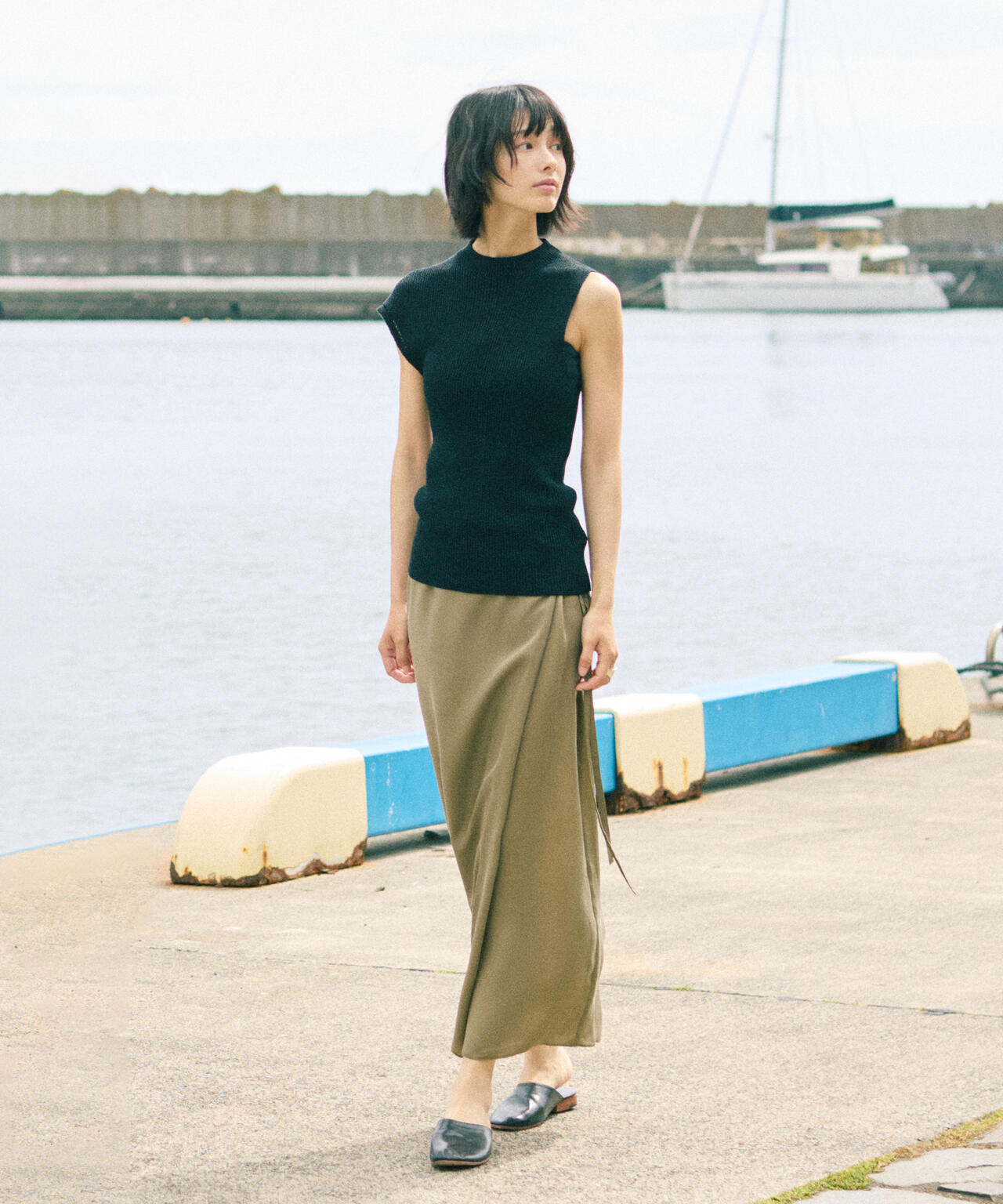 YLEVE / SMOKY CUPRA SKIRT