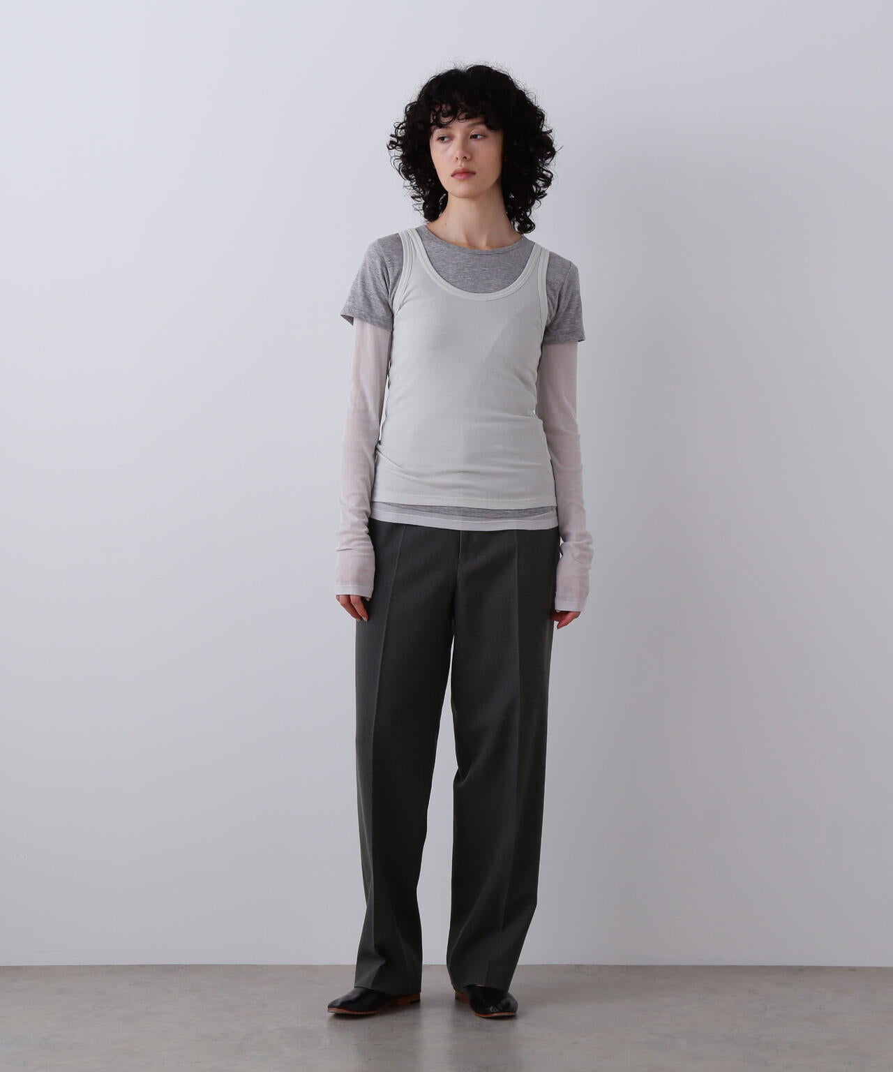 YLEVE / VINTAGE PIGMENTDYE WOOL TROUSERS