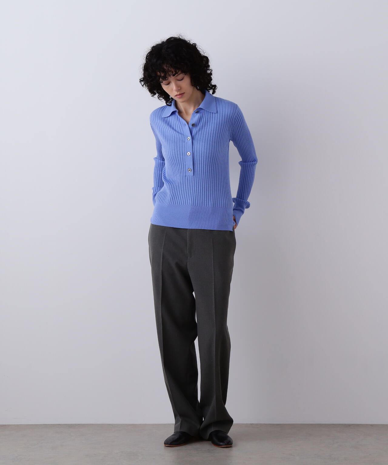 YLEVE / VINTAGE PIGMENTDYE WOOL TROUSERS